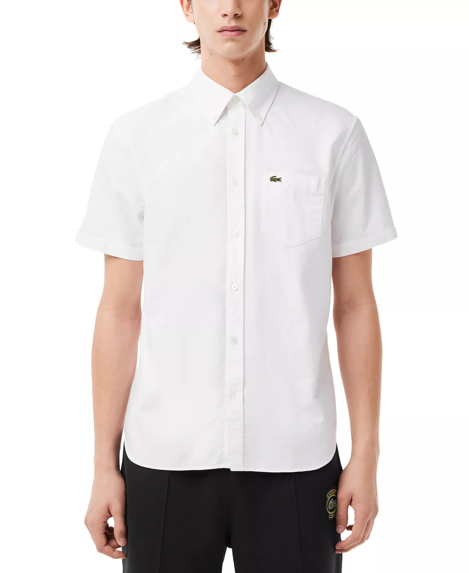 Men's Short Sleeve Button-Down Oxford Shirt - 001 - White - 2XL