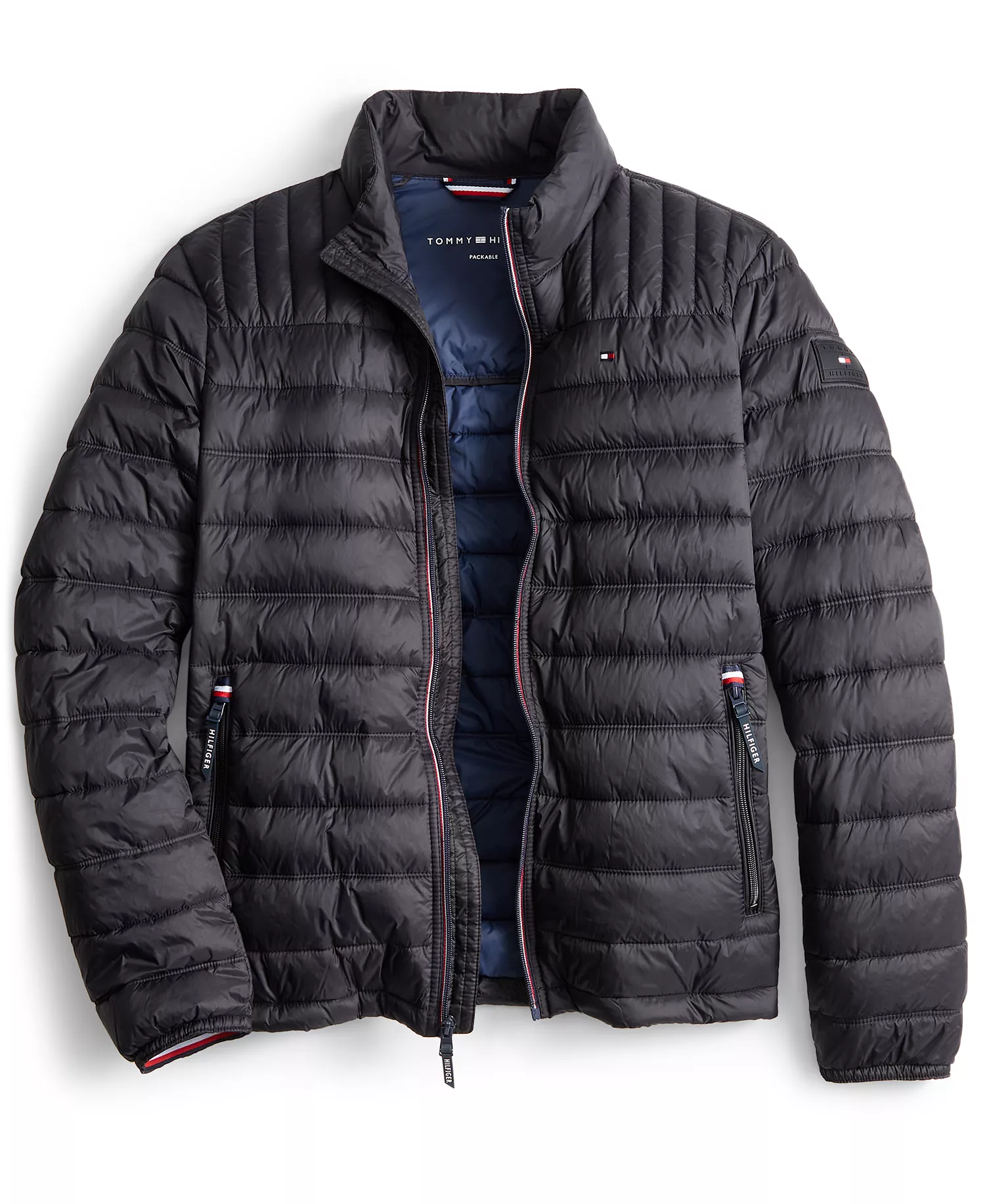 Men's Packable Quilted Puffer Jacket - Black - 2XL