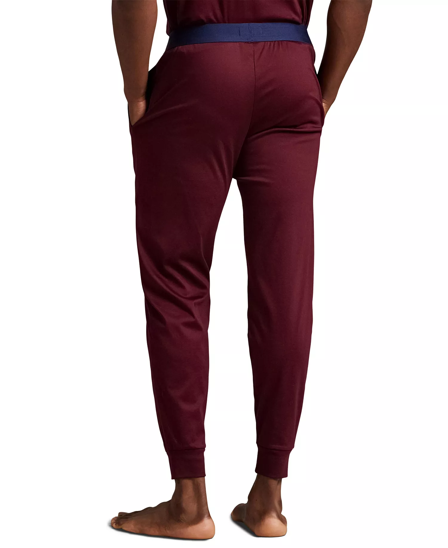 Men's Elastic Waist Pajama Jogger Pants - Classic Wine - L
