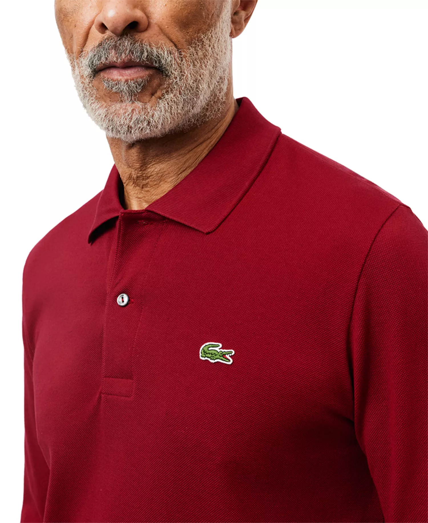 Men’s Classic Fit Long-Sleeve L.12.12 Polo Shirt - 476 - Bordeaux Red - 2XL