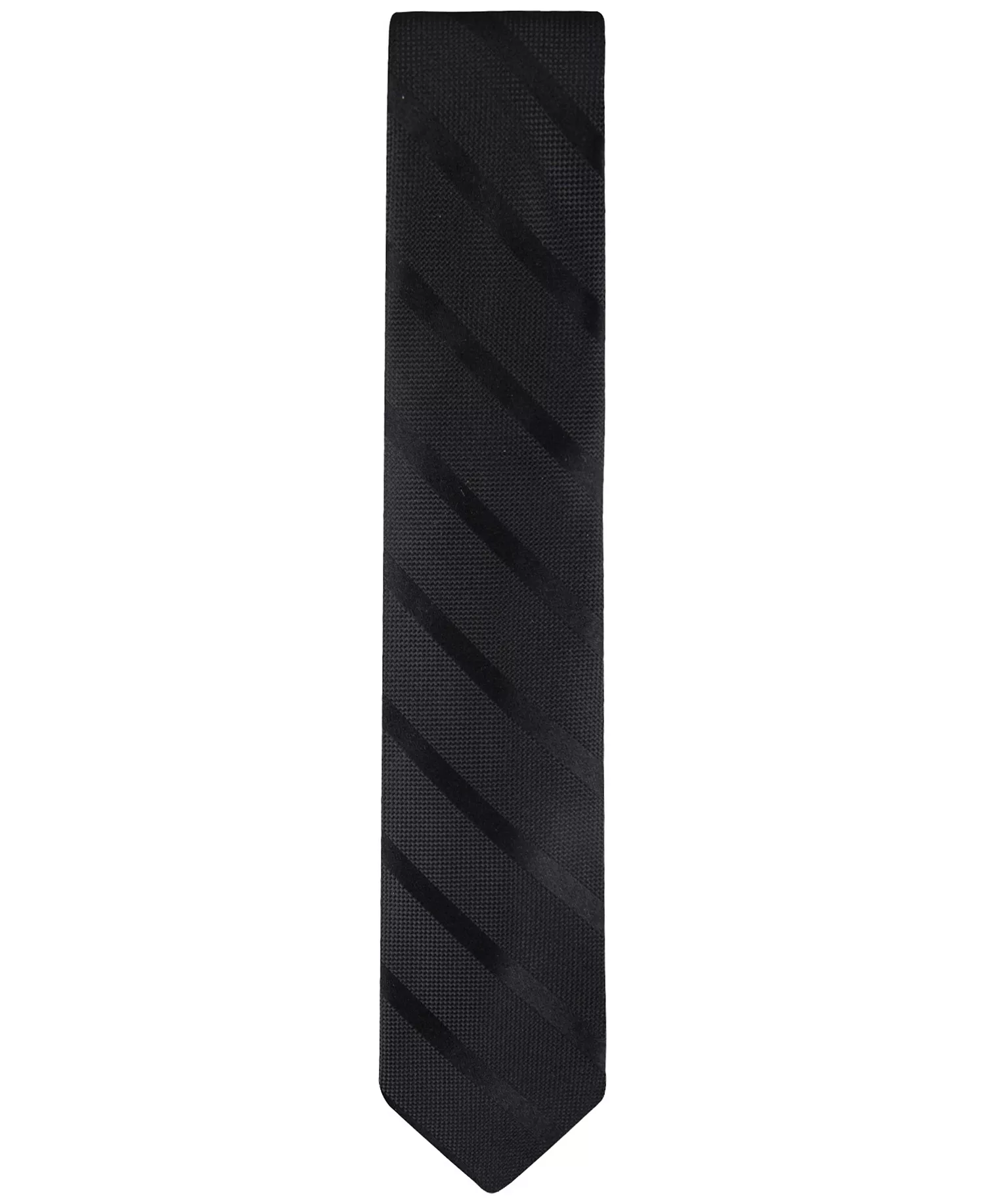 Men's Solid Textured Stripe Tie - Black - ONE SIZE