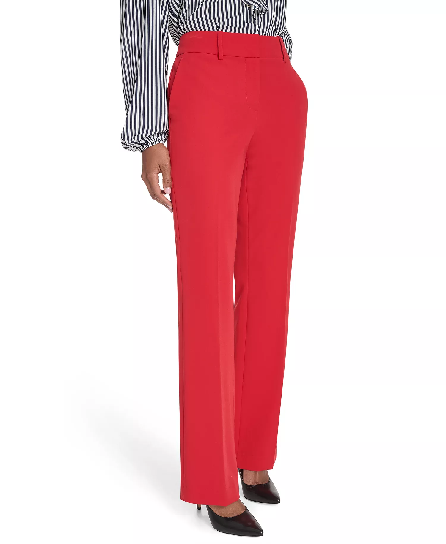 Women's Solid Sutton Bootcut Trousers - Scarlet - 0