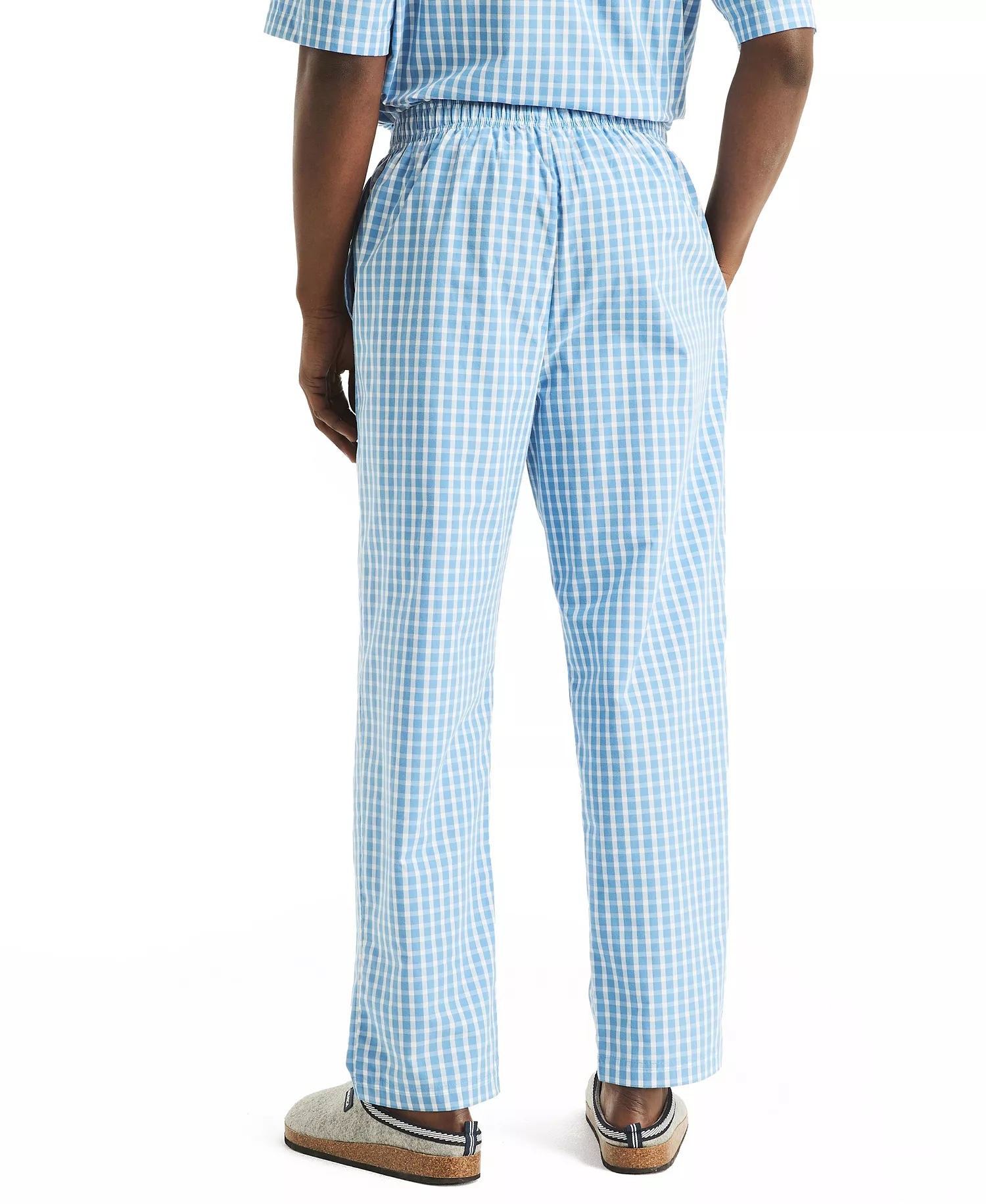 Men's Crafted Plaid Poplin Sleep Pant - Blue Yonder - L