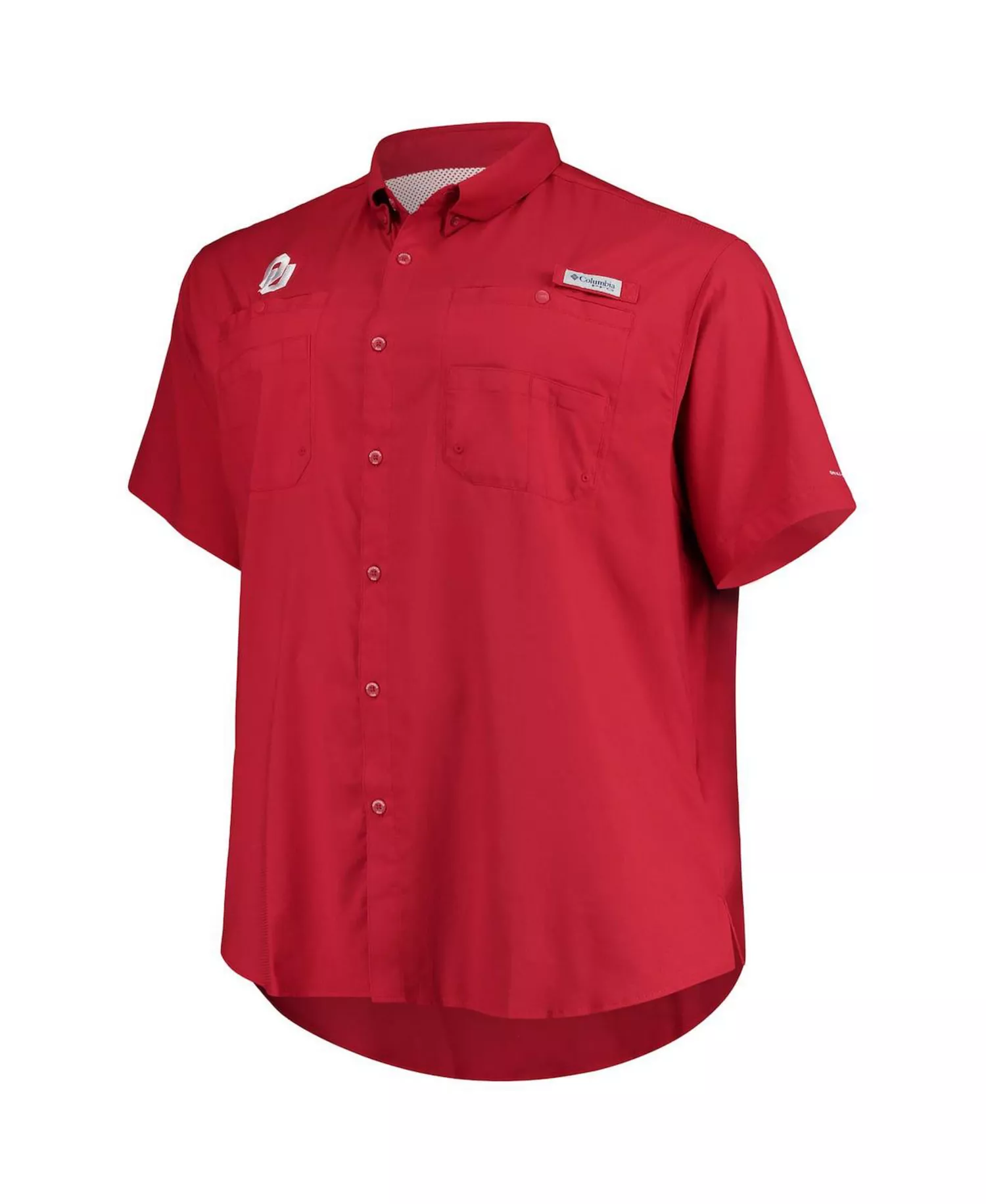 Men's Crimson Oklahoma Sooners Big Tall Tamiami Omni-Shade Button-Down Shirt - Crimson - 5XT