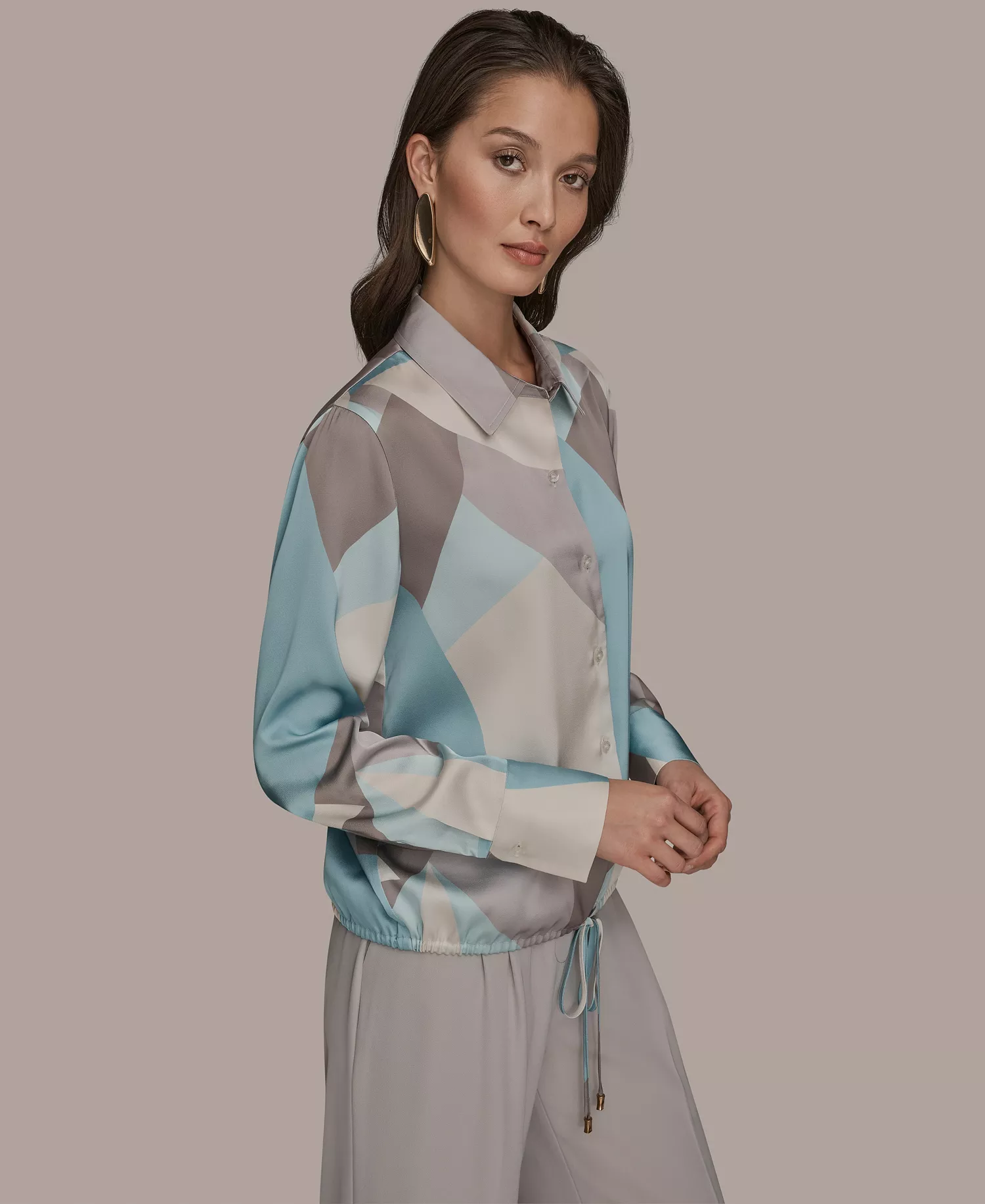 Women's Long-Sleeve Drawstring Top - Haze Multi - L