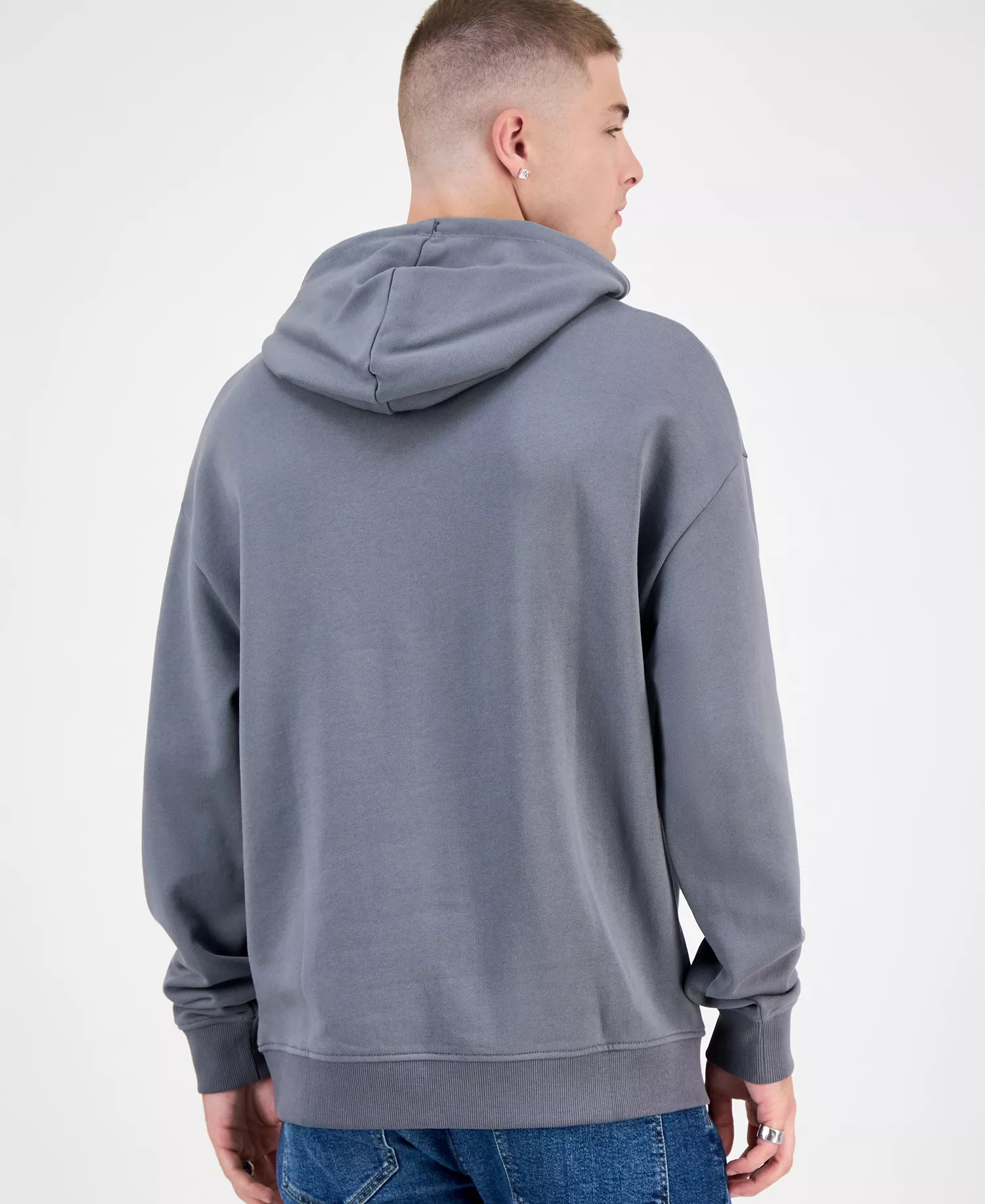 Noldetux Long Sleeve Graphic Hoodie - medium gray - 2XL