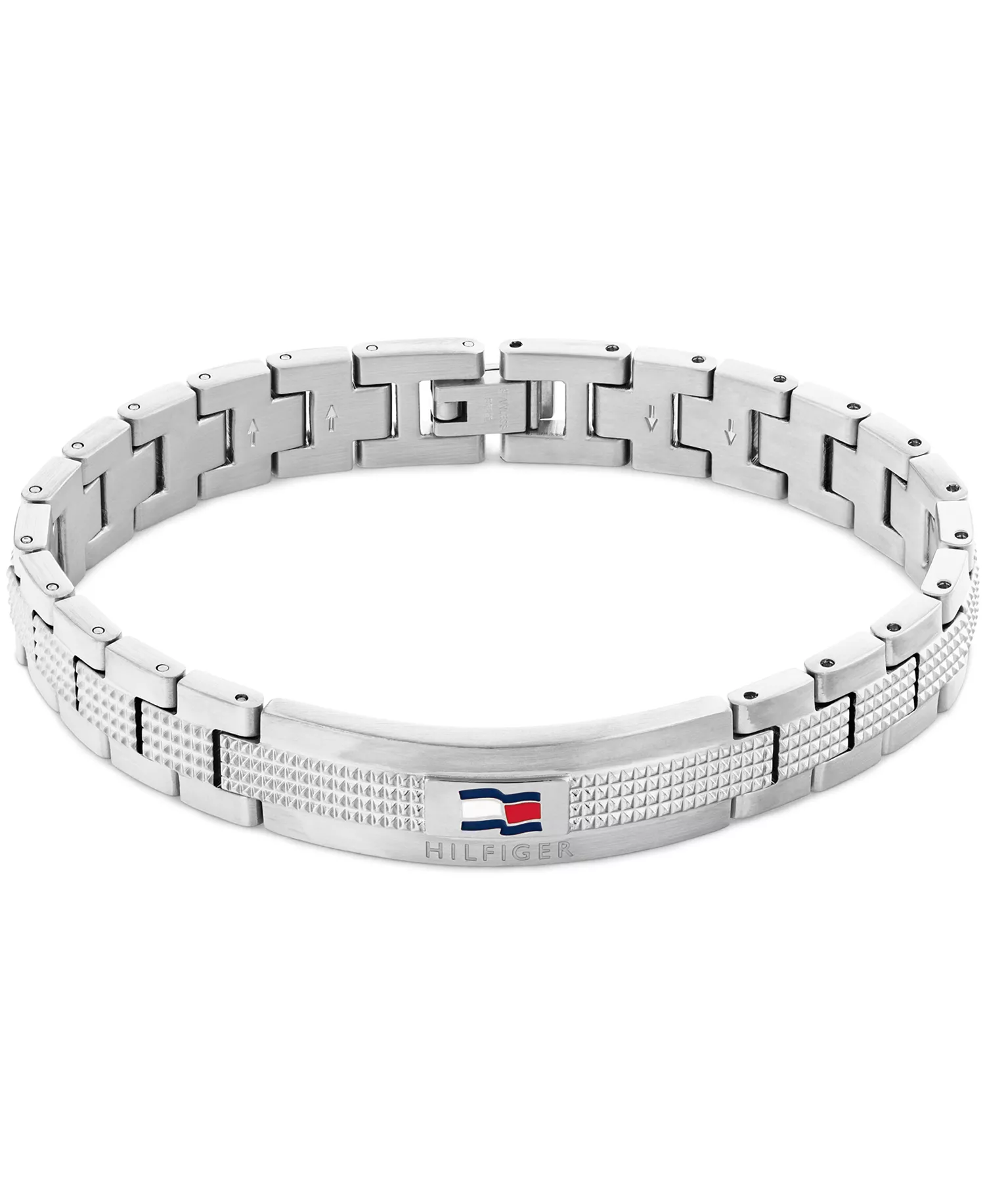 Men's Stainless Steel Link Bracelet - Silver - One Size Fits All