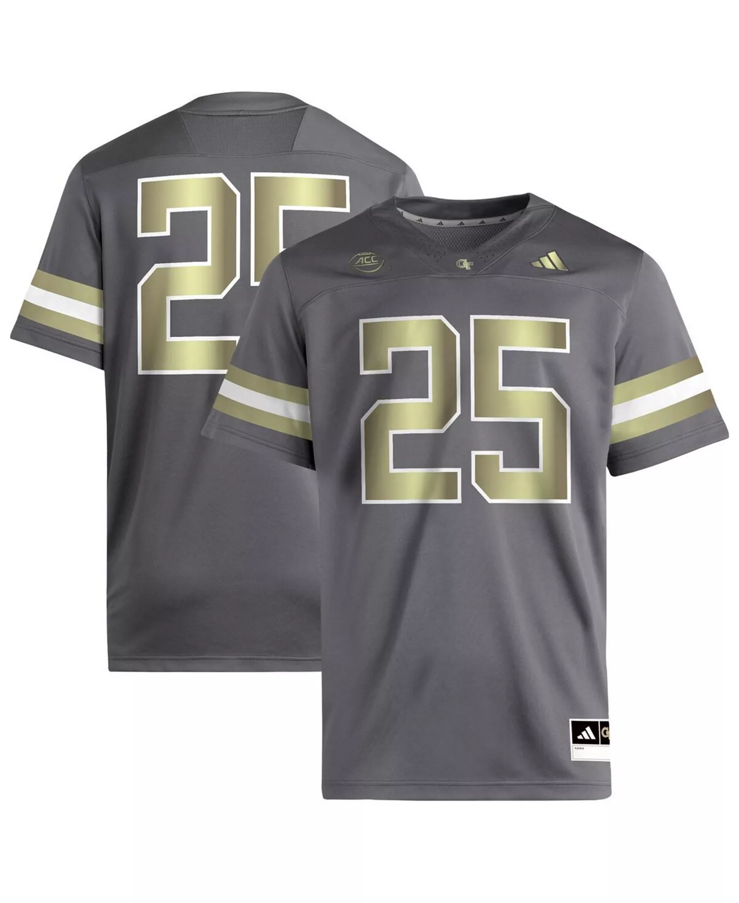 Men's 25 Gray Georgia Tech Yellow Jackets Premier Jersey - Gray - 2XL