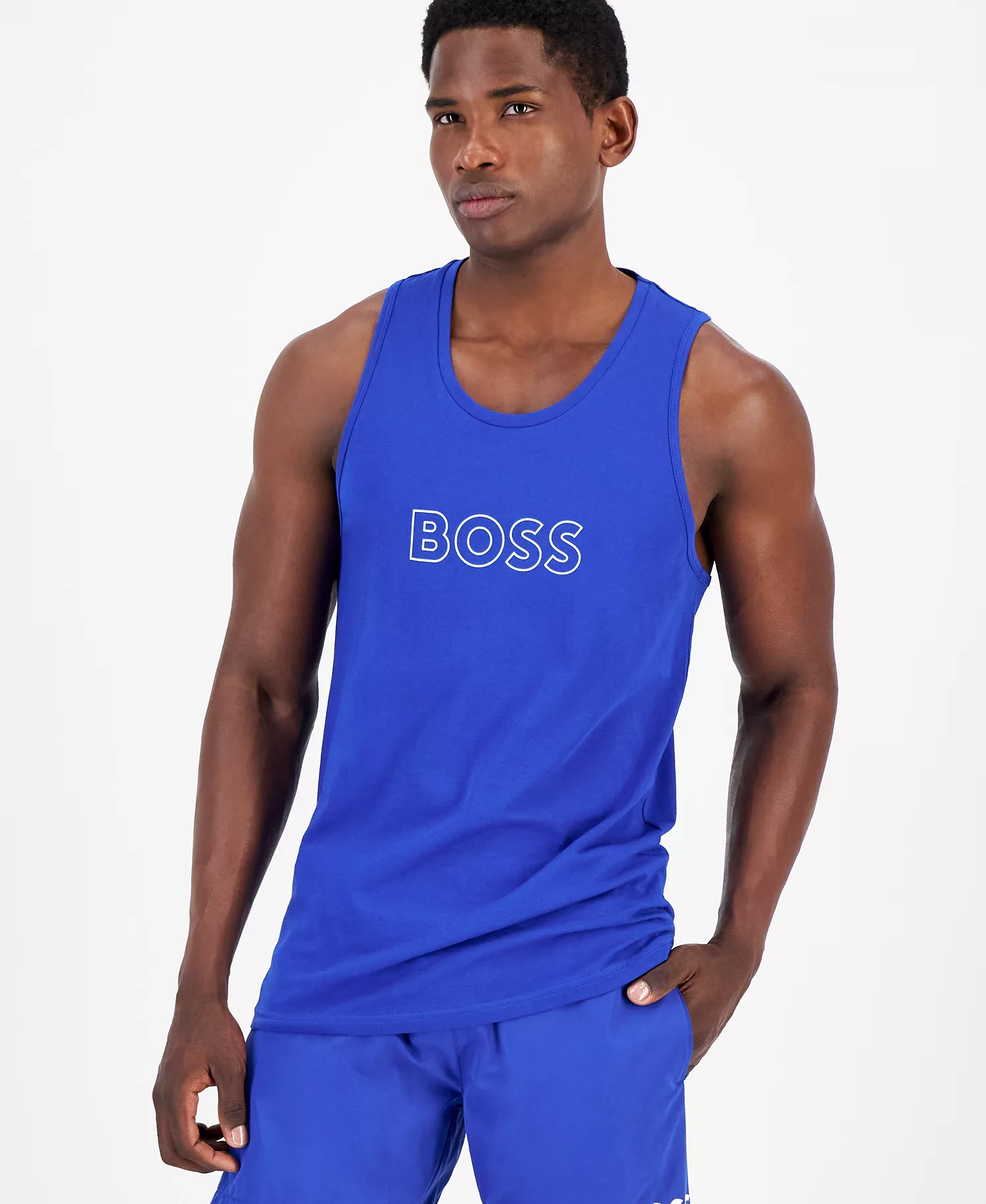 Men's Beach Logo Tank Top - Brightblue - 2XL