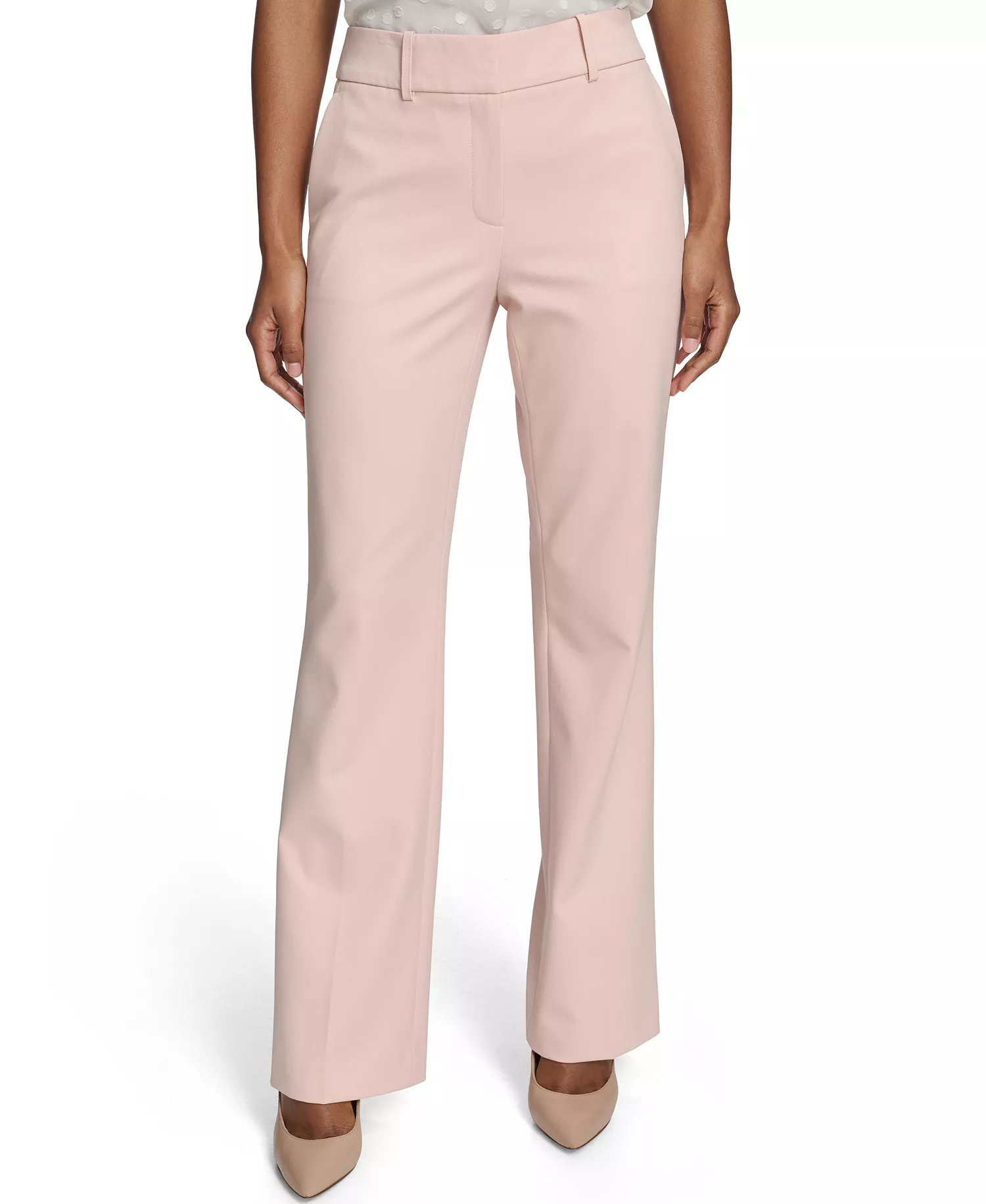 Women's Solid Bootcut Trouser Pants - Evening Sand - 0