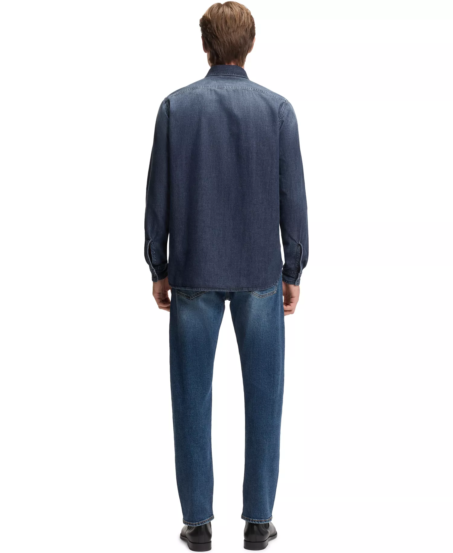 BECKHAM x BOSS Men's Blue Denim Shirt - Open Blue - L