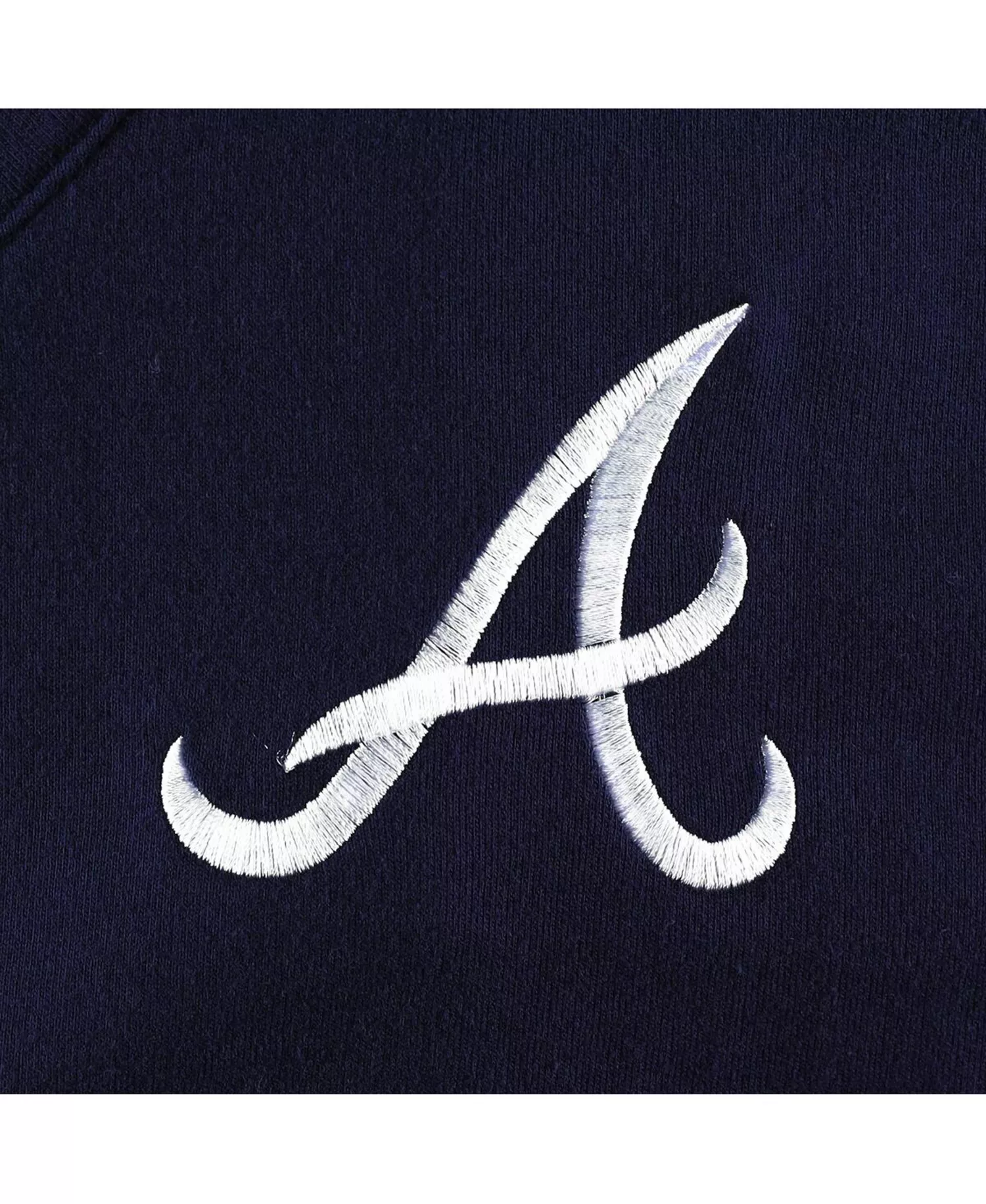 Women's Navy Atlanta Braves Lily V-Neck Pullover Sweatshirt - Navy - M