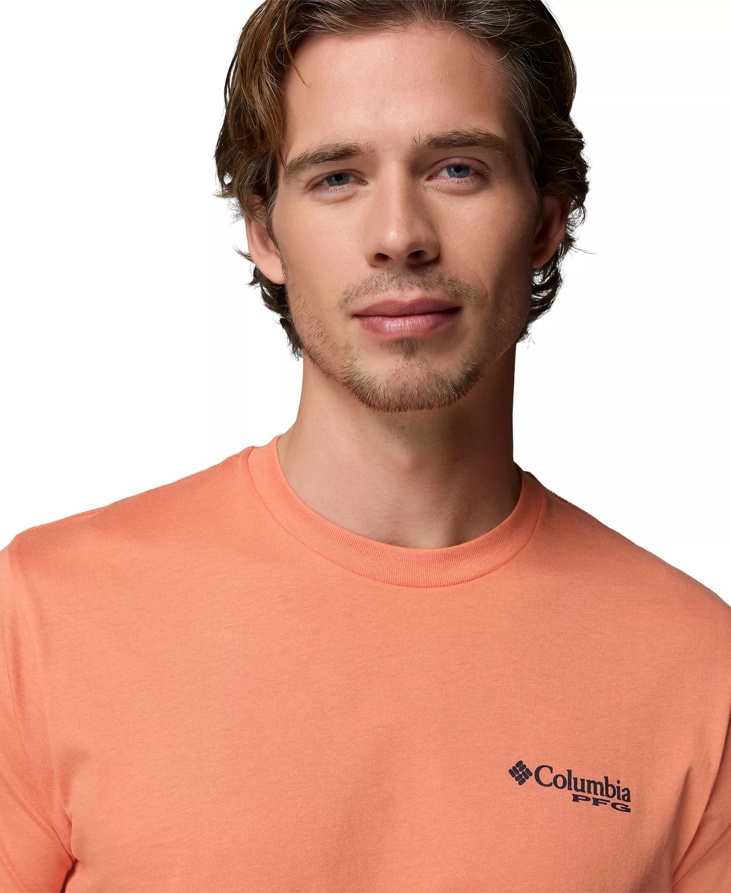 Men's PFG Trawling Graphic T-Shirt - BRIGHT PEACH - L