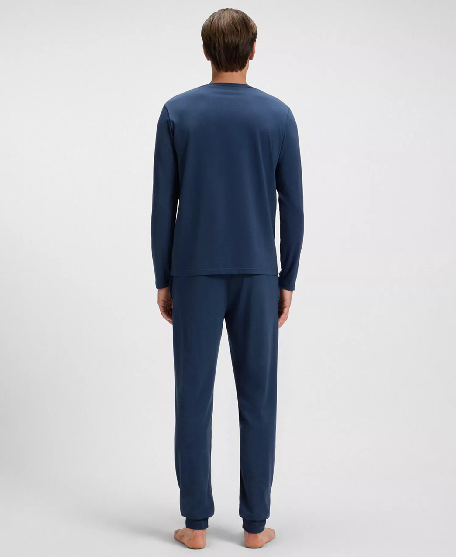 Men's Mix and Match Long-Sleeve Crewneck T-Shirt - Dark Blue - L