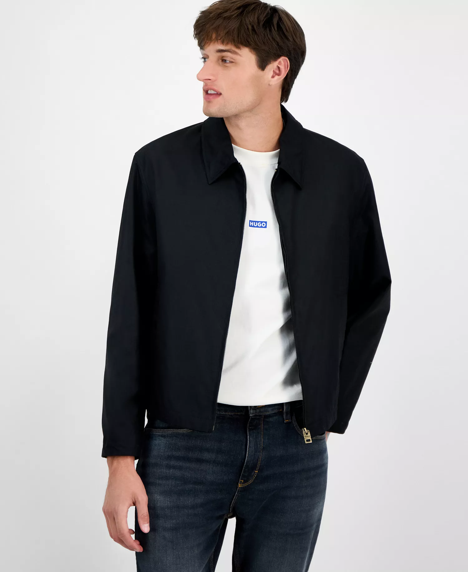 Men's Bapo Harrington Mid-Weight Regular Fit Wax Jacket - Black - 2XL