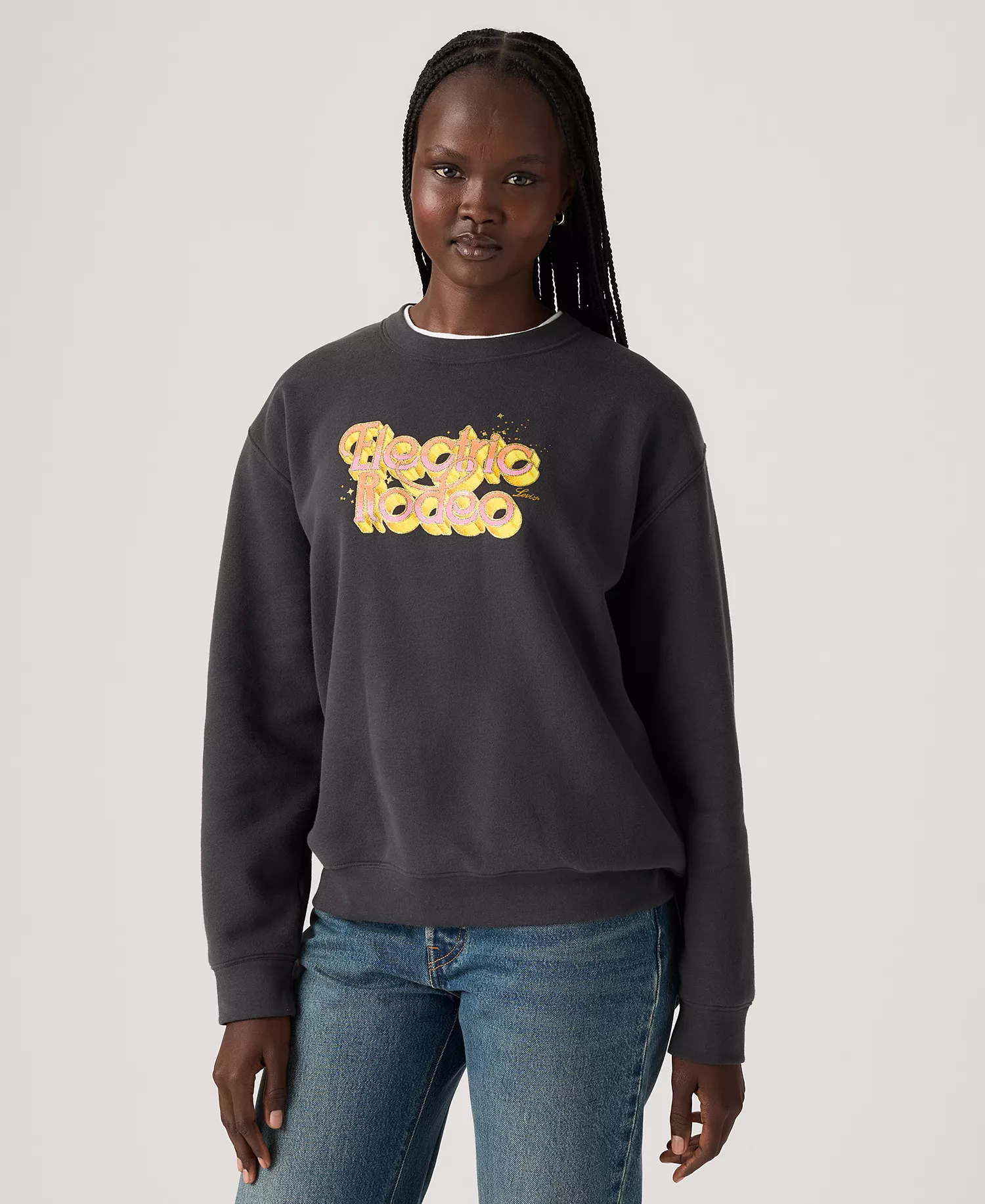 Women's Everyday Crewneck Sweatshirt - Black - L