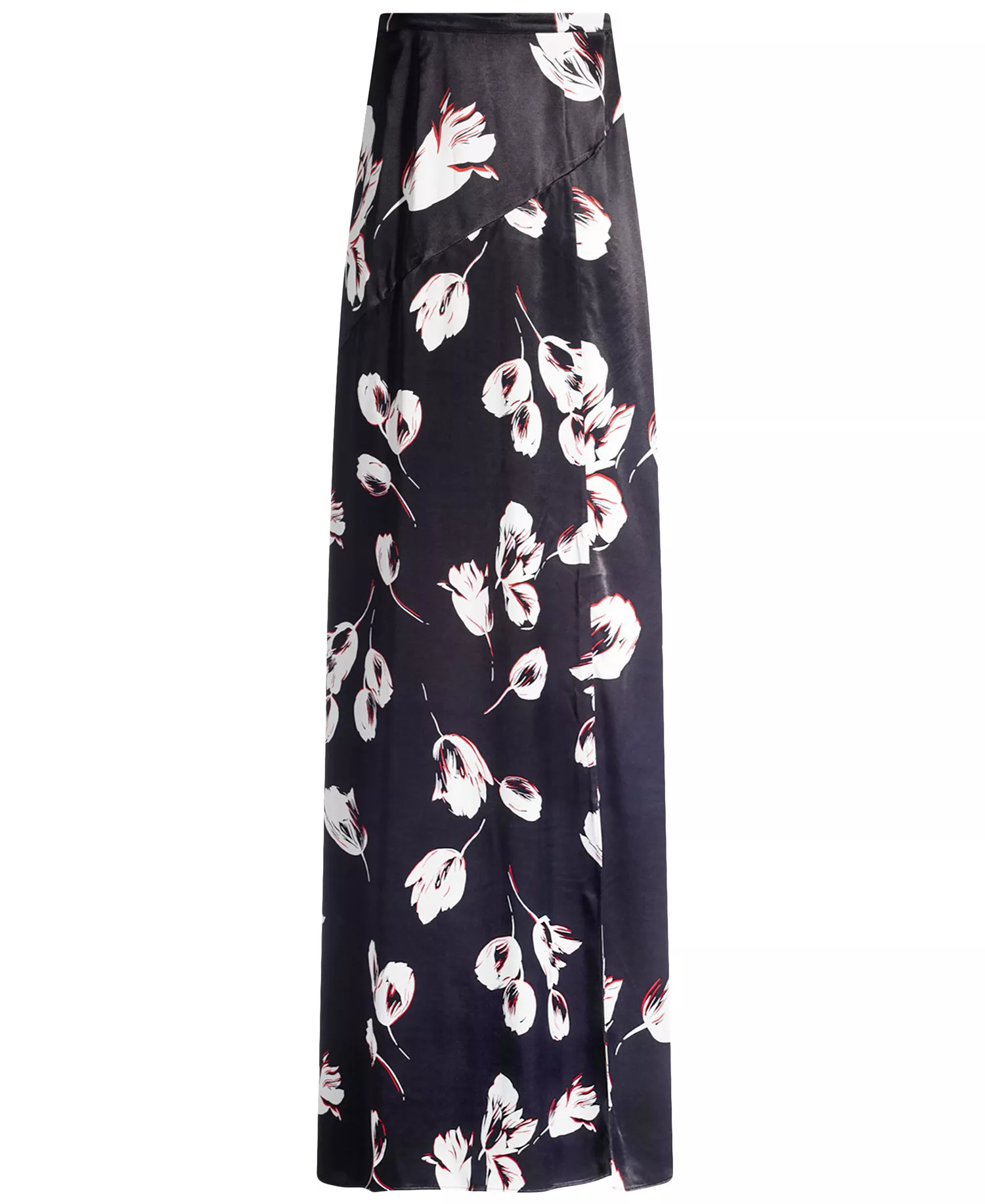 Women's Tulip Print Satin Maxi Skirt - Open Misc - 2