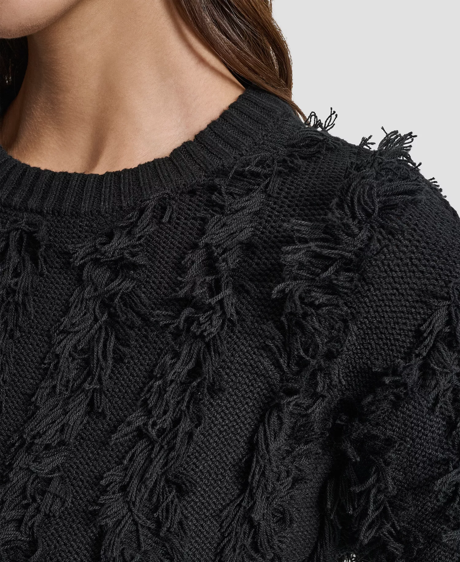 Women's Long Sleeves Sweater - Black - L