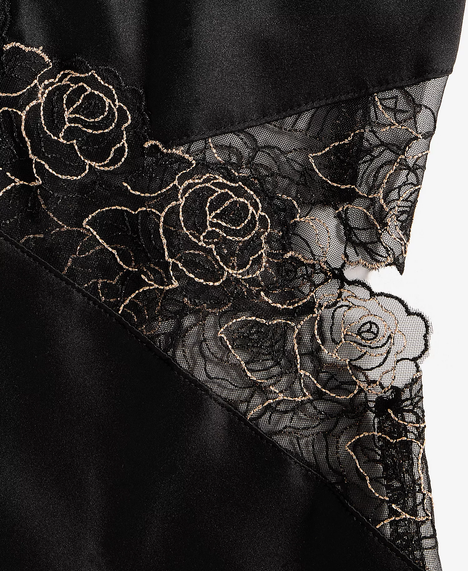 I.N.C International Concepts Women's Lace-Trim Satin Nightgown, Macy's Exclusive - Black - M