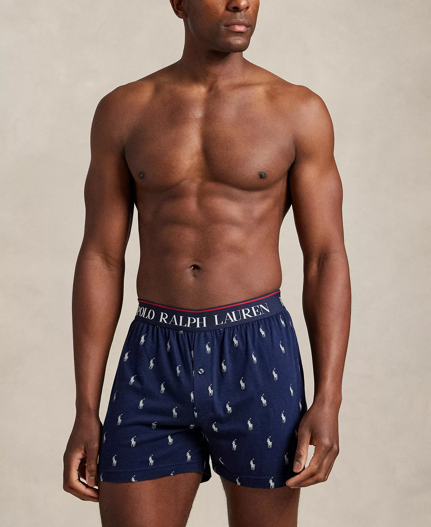 Men's Exposed Waistband Knit Boxers - Cruise Navy/White - L