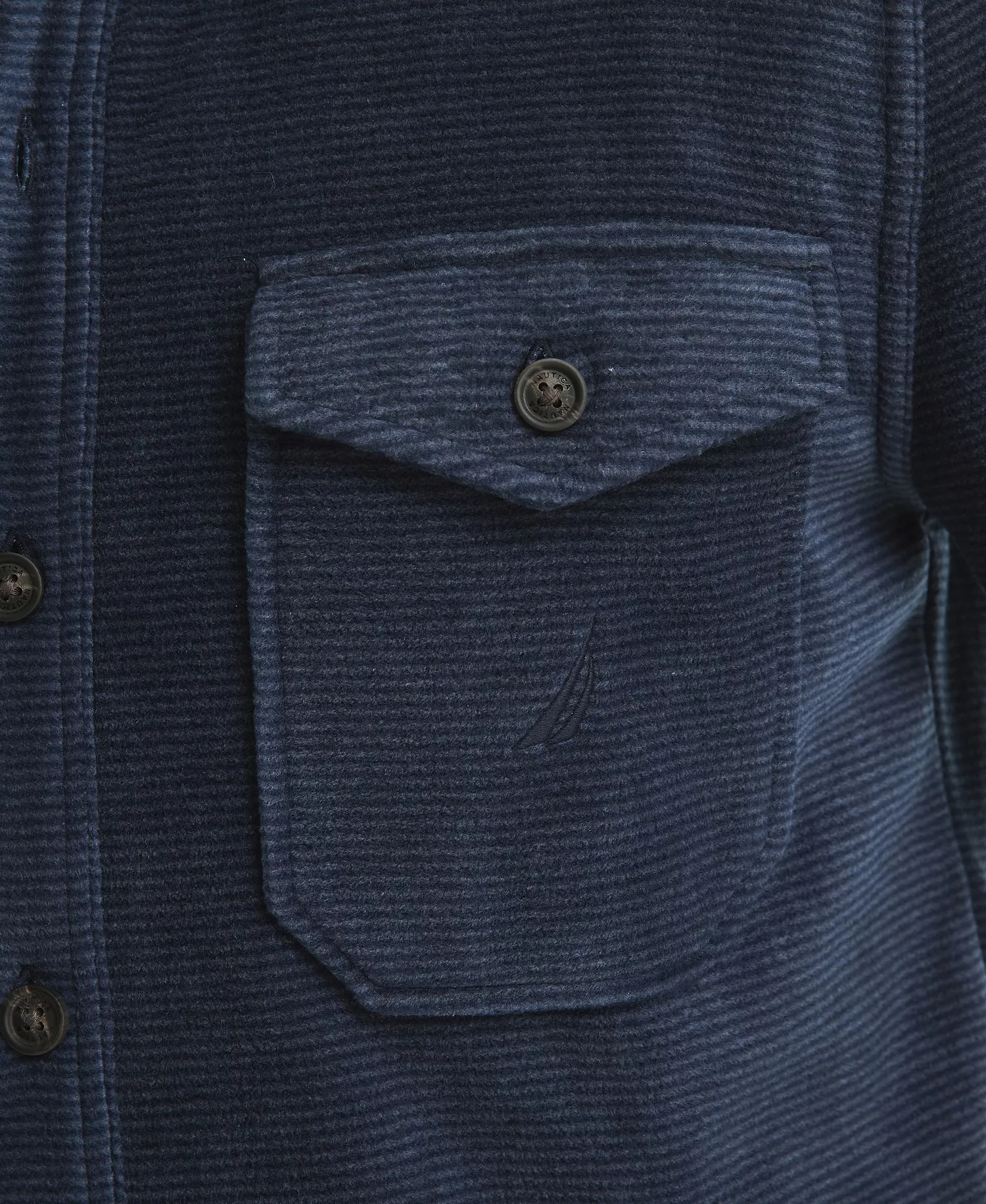 Men's Polar Fleece Button-Up Shirt - Navy Seas - 2XL