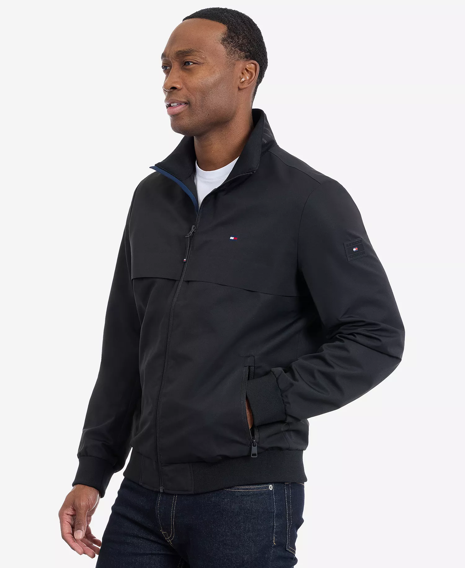 Men's Water Resistant Boating Regular Fit Jacket - Black - 2XL