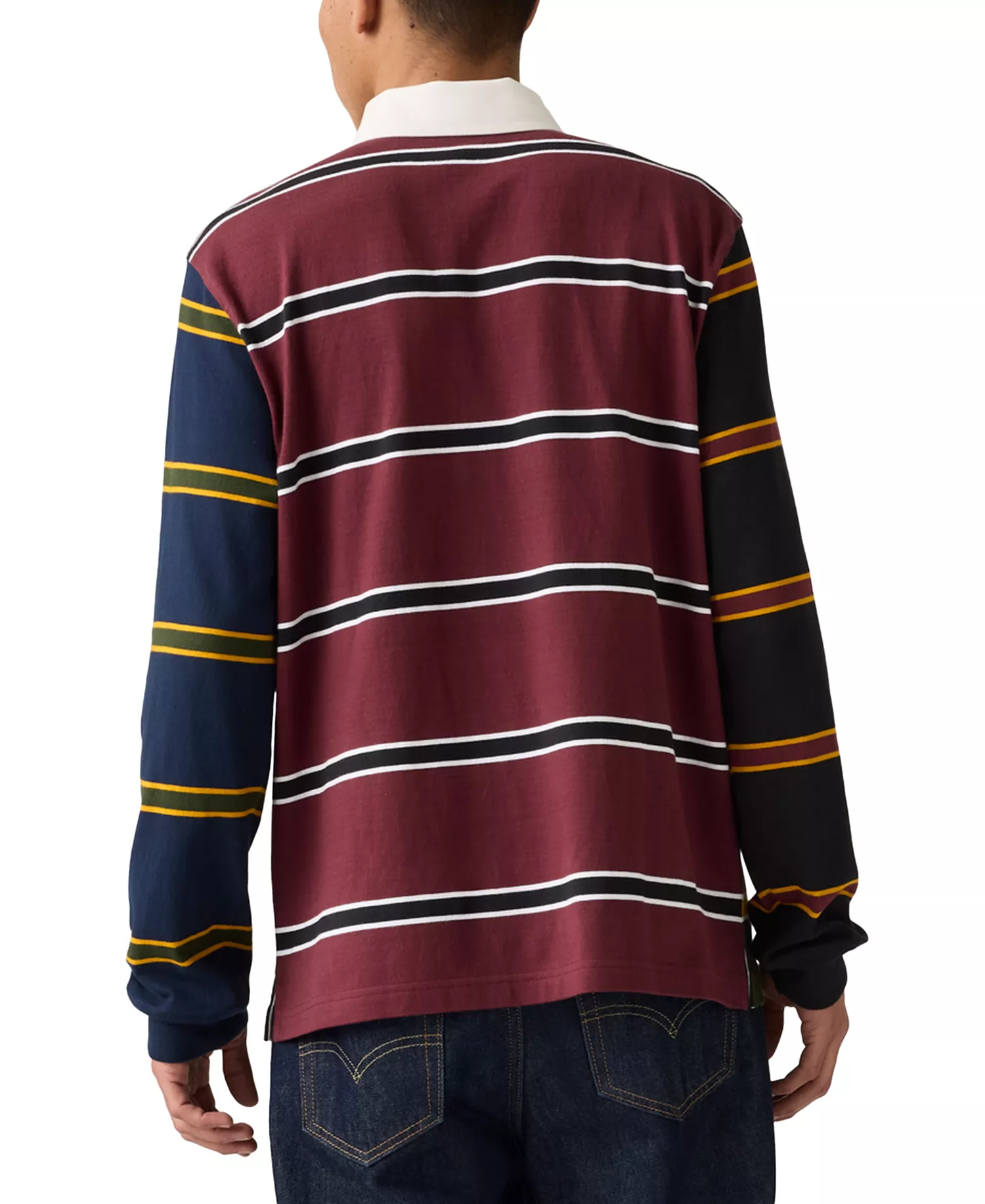 Men's Union Relaxed Fit Long Sleeve Striped Rugby Shirt - Duffel Bag - 2XL