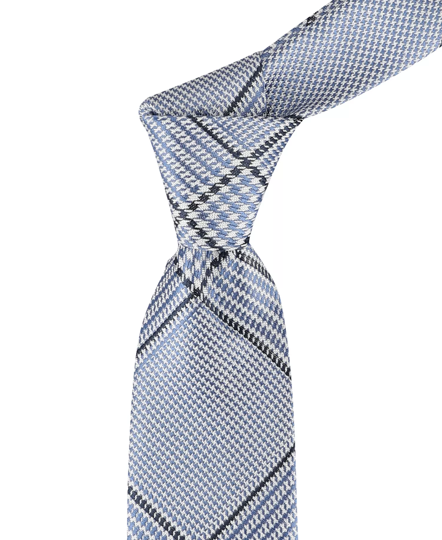 Men's Tucker Plaid Pattern Tie - Light Blue - ONE SIZE