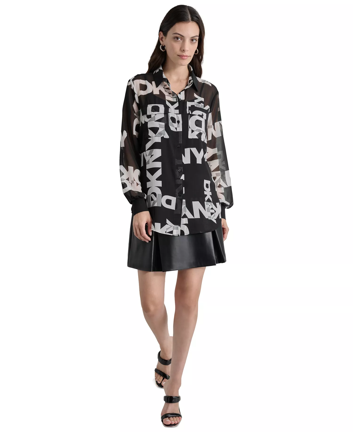 Women's Logo Long-Sleeve Shirt - Blk/ivory - L