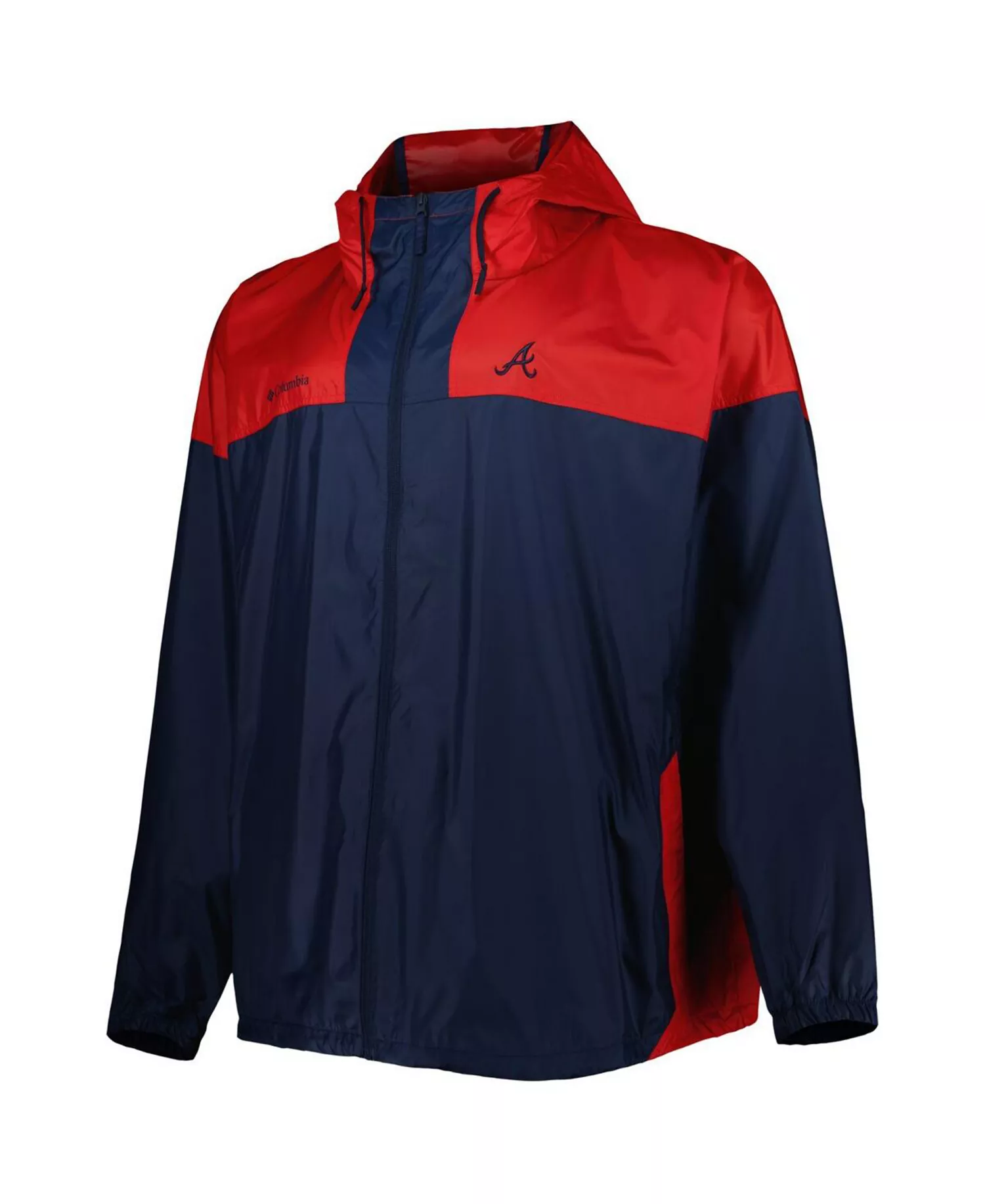 Men's Navy Atlanta Braves Flash Forward Challenger Big and Tall Omni-Shade Full-Zip Windbreaker - Navy - 1XB