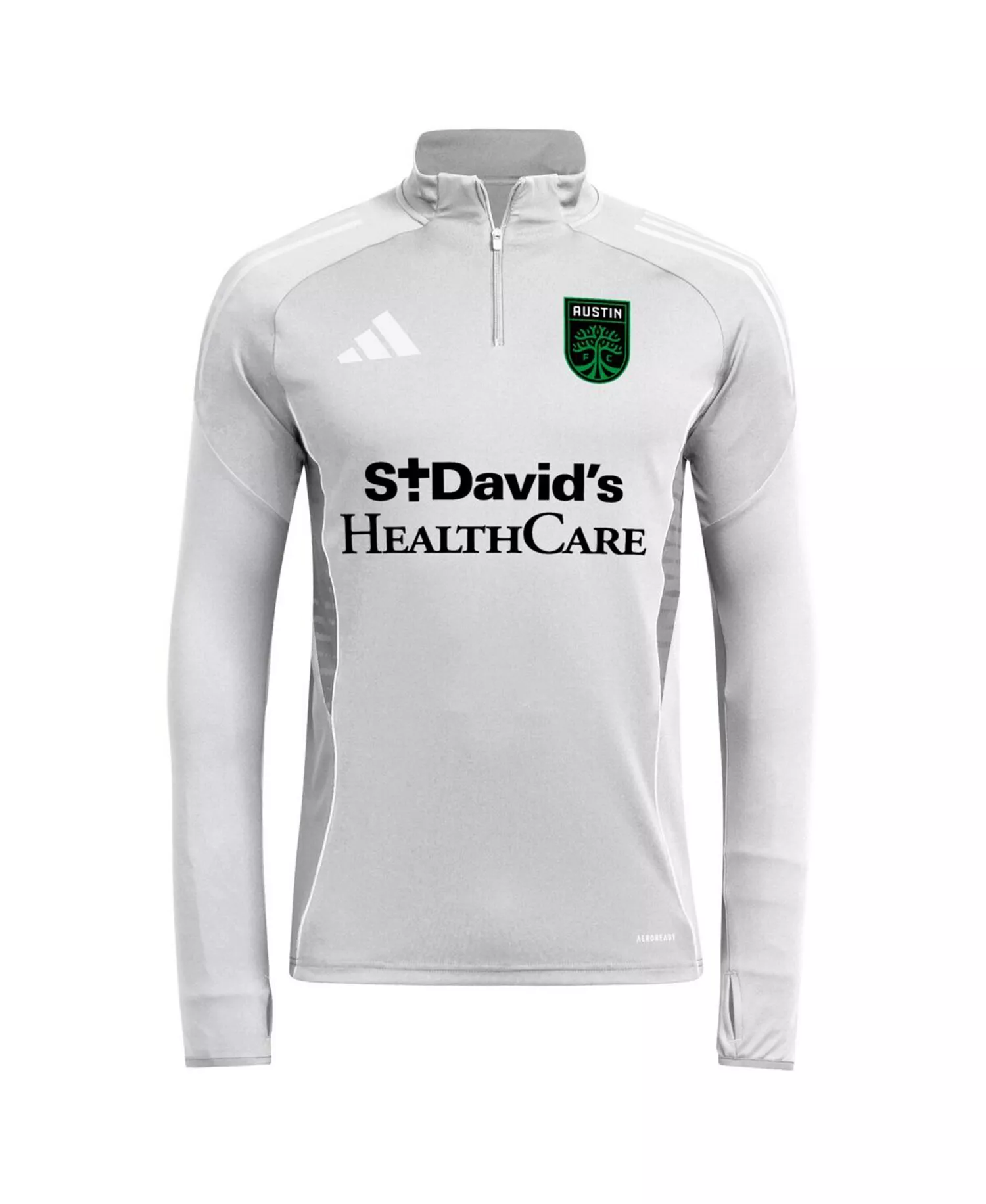 Men's Silver Austin FC 2025 Quarter-Zip Long Sleeve Training Top - Silver - XL