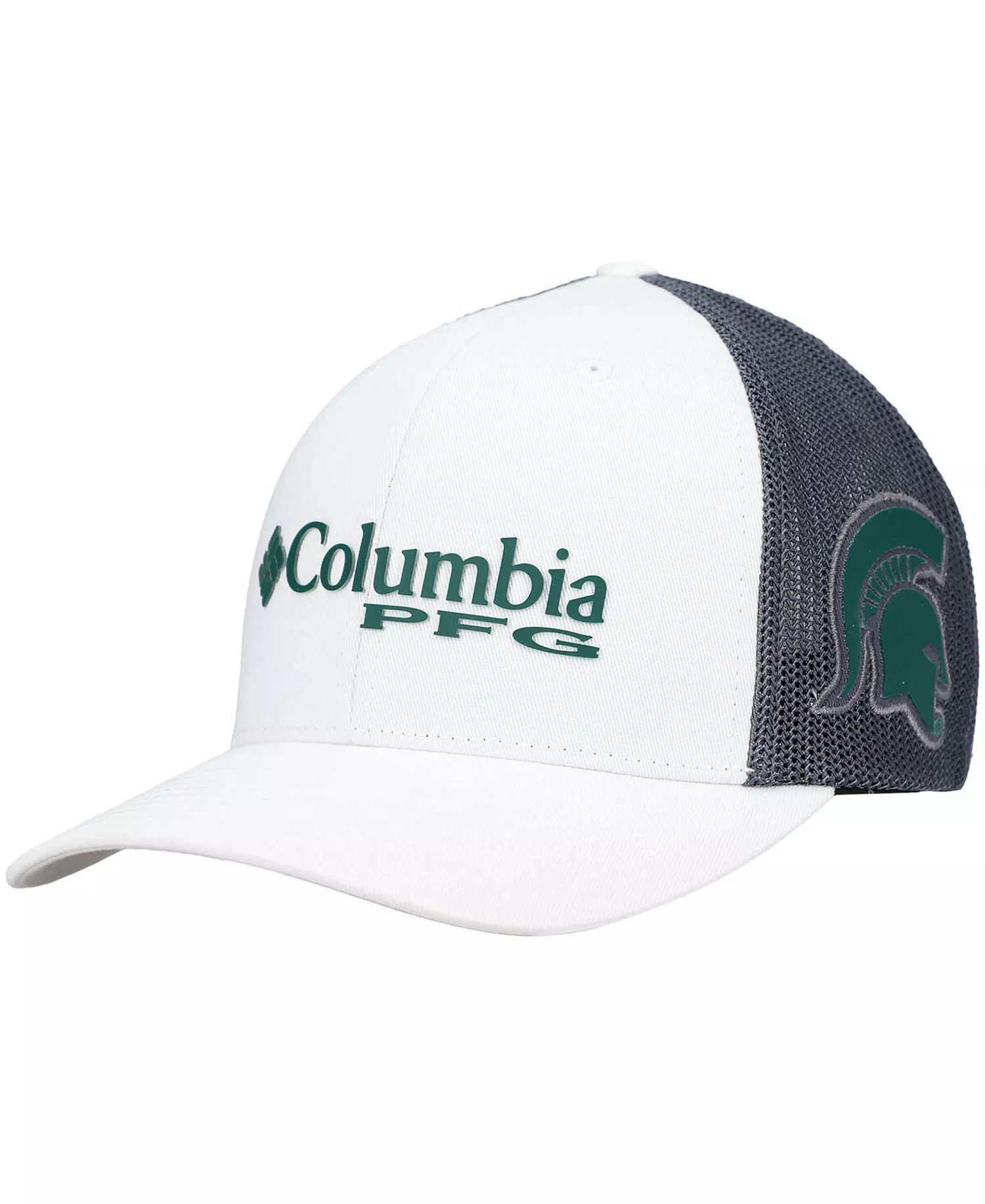 Men's White Michigan State Spartans PFG Snapback Adjustable Hat - White - One Size Fits All