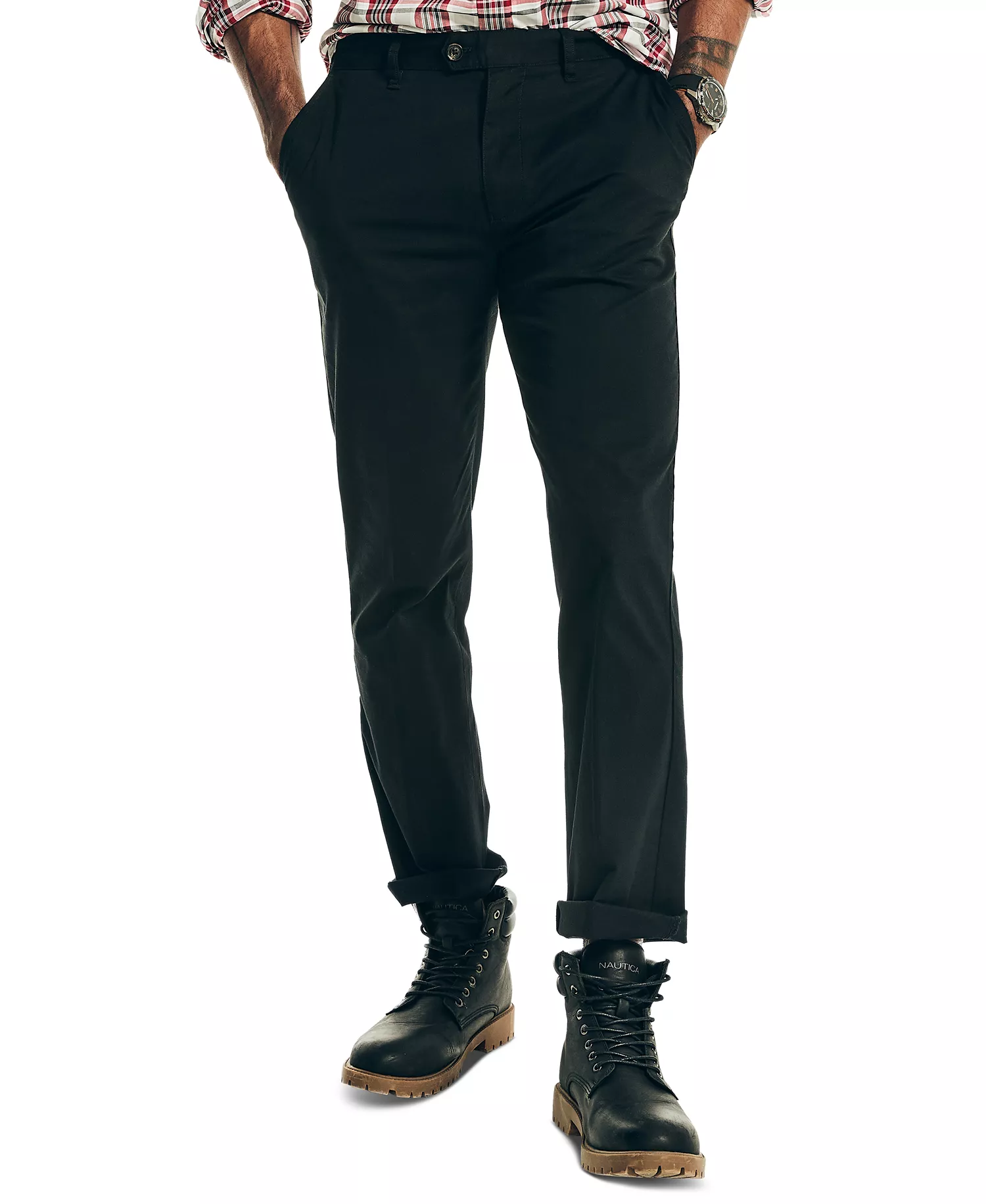 Classic-Fit Flat-Front Lightweight Beacon Pants - True Black - 36x32