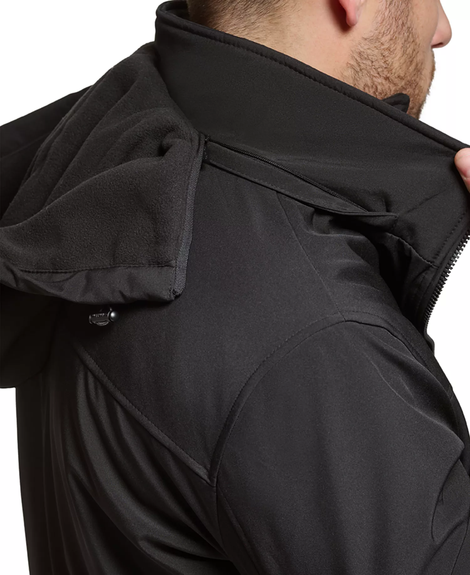 Men’s Infinite Stretch Jacket With Polar Fleece Lined Bib - Black - 2XL