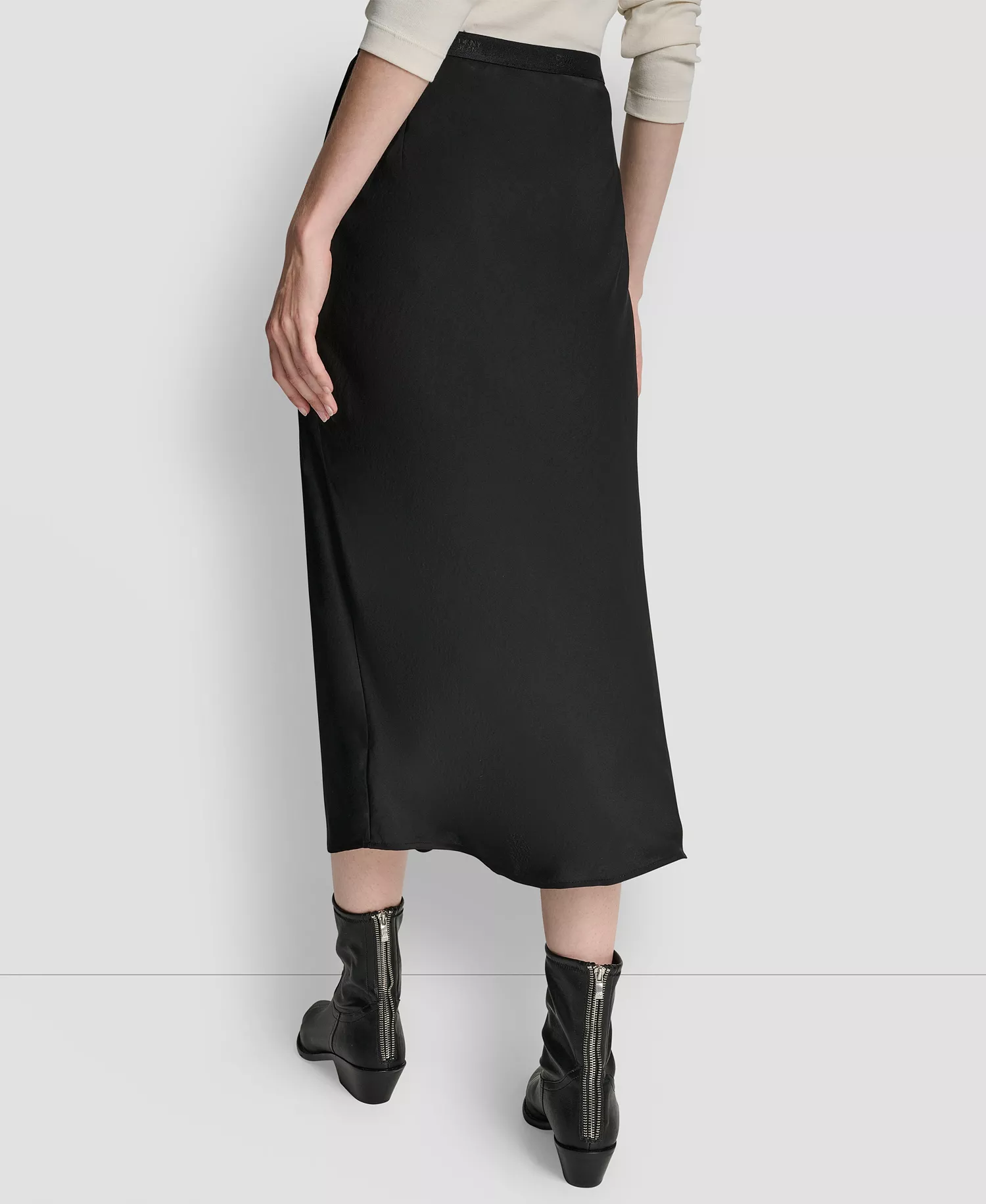 Women's Logo Elastic Waistband Slip Skirt - Black - L