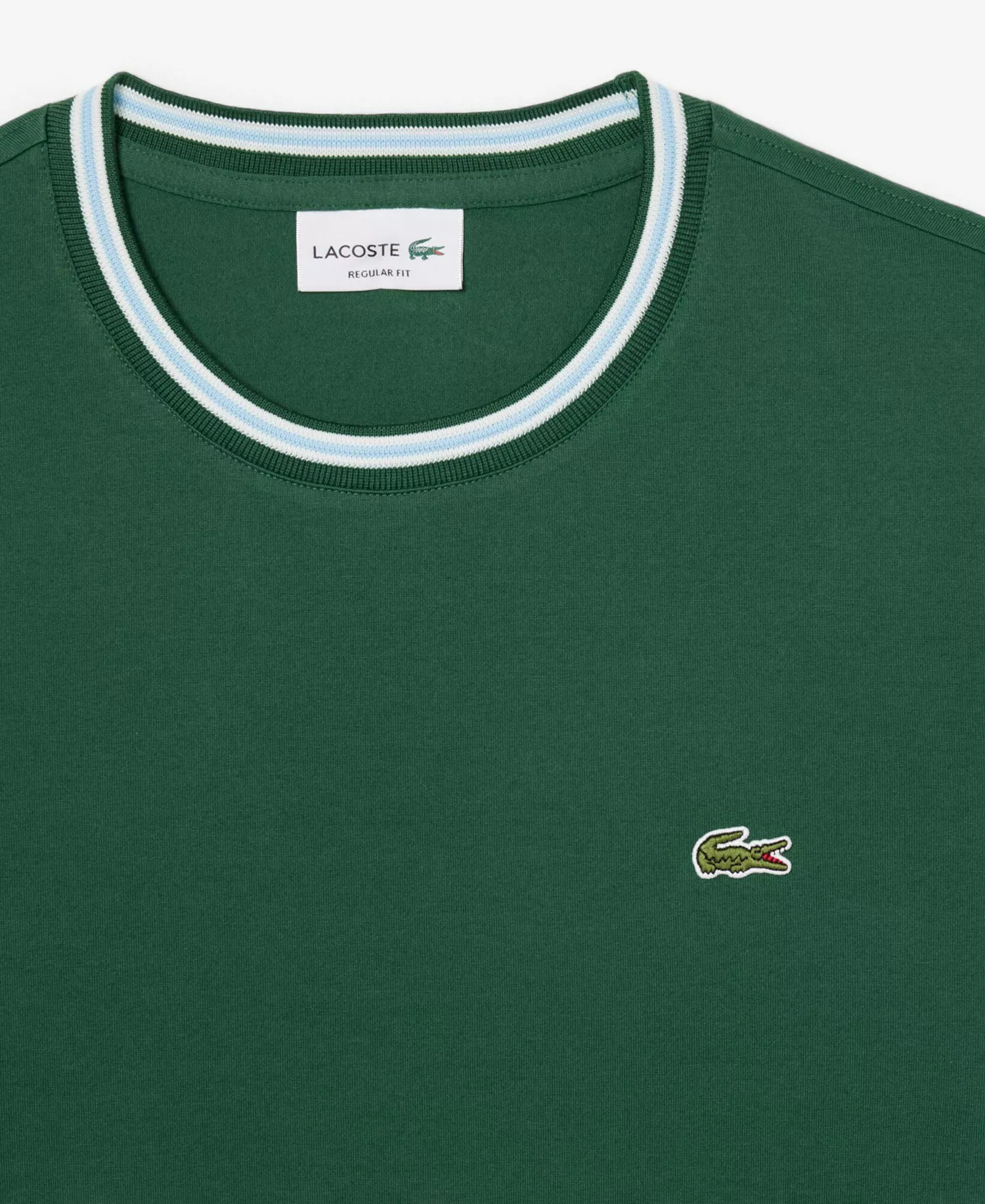 Men's Ribbed Collar T-Shirt - Green - 2XL