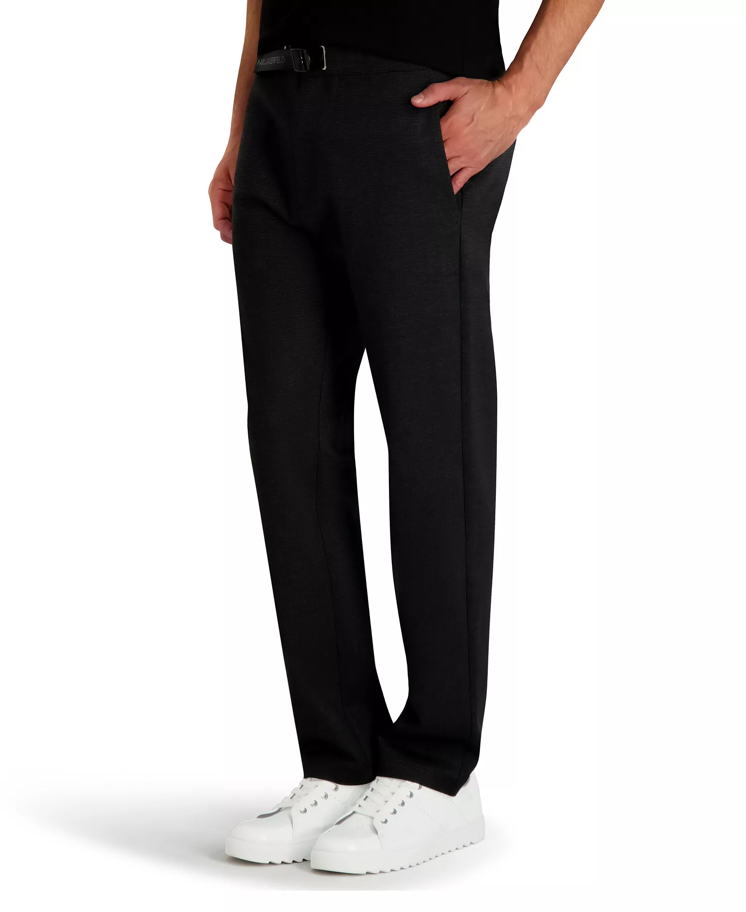 Men's Straight Leg Belted Pants - Black - 2XL