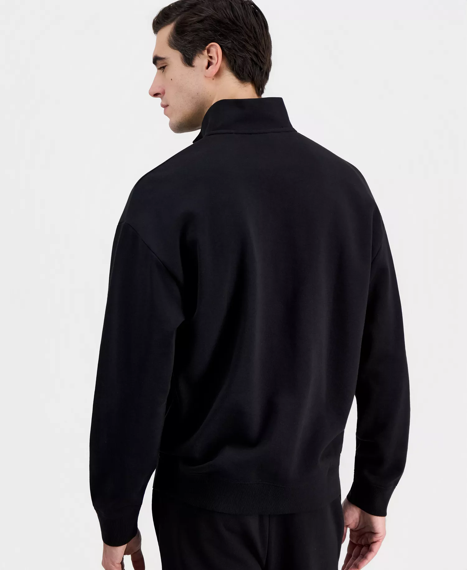 Men's Durty Relaxed-Fit Half-Zip Sweatshirt - BLACK - S
