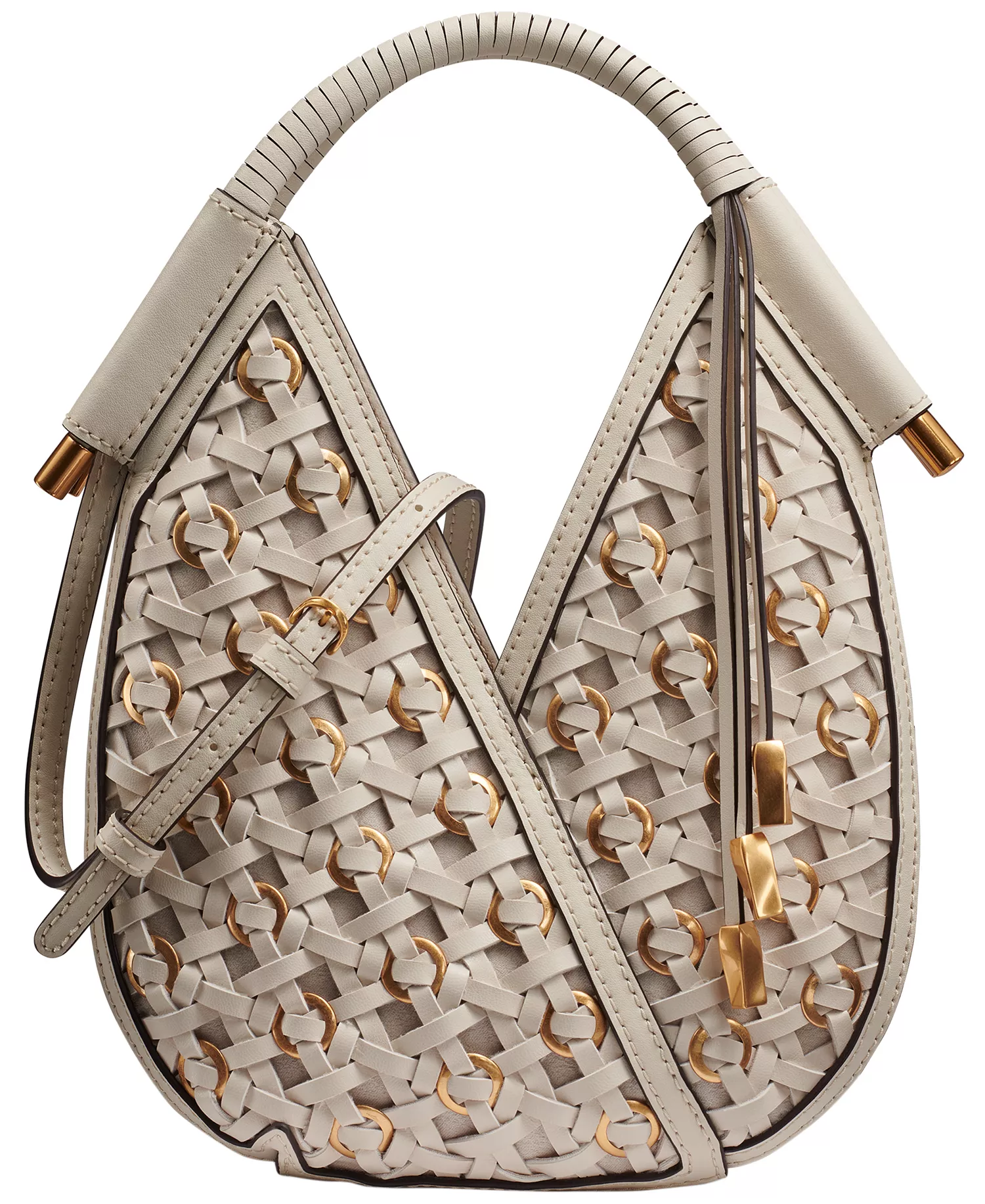 Baldwin Woven Grommet Crossbody Bag - Bone - No Size