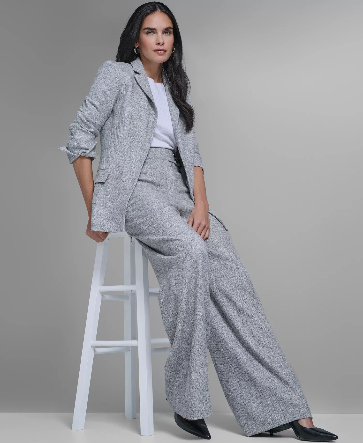 Women's Novelty Open-Front Jacket - Light Heather Multi - 0