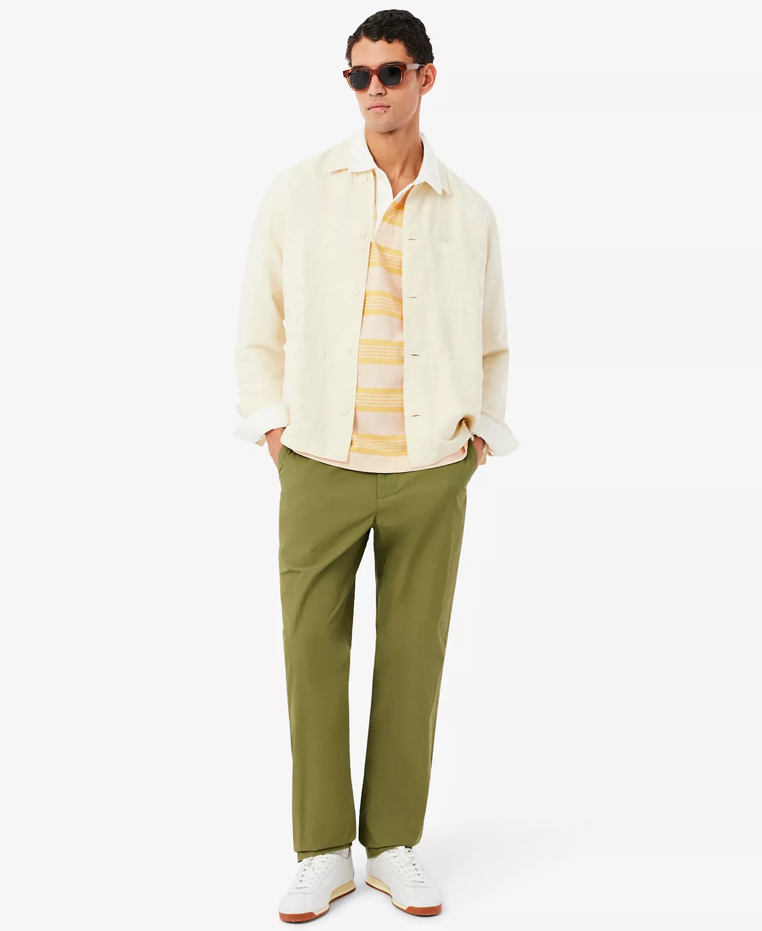 Men's Relaxed-Fit Striped Piqu Rugby Polo Shirt - Aphylla/Blackbird - 3XL