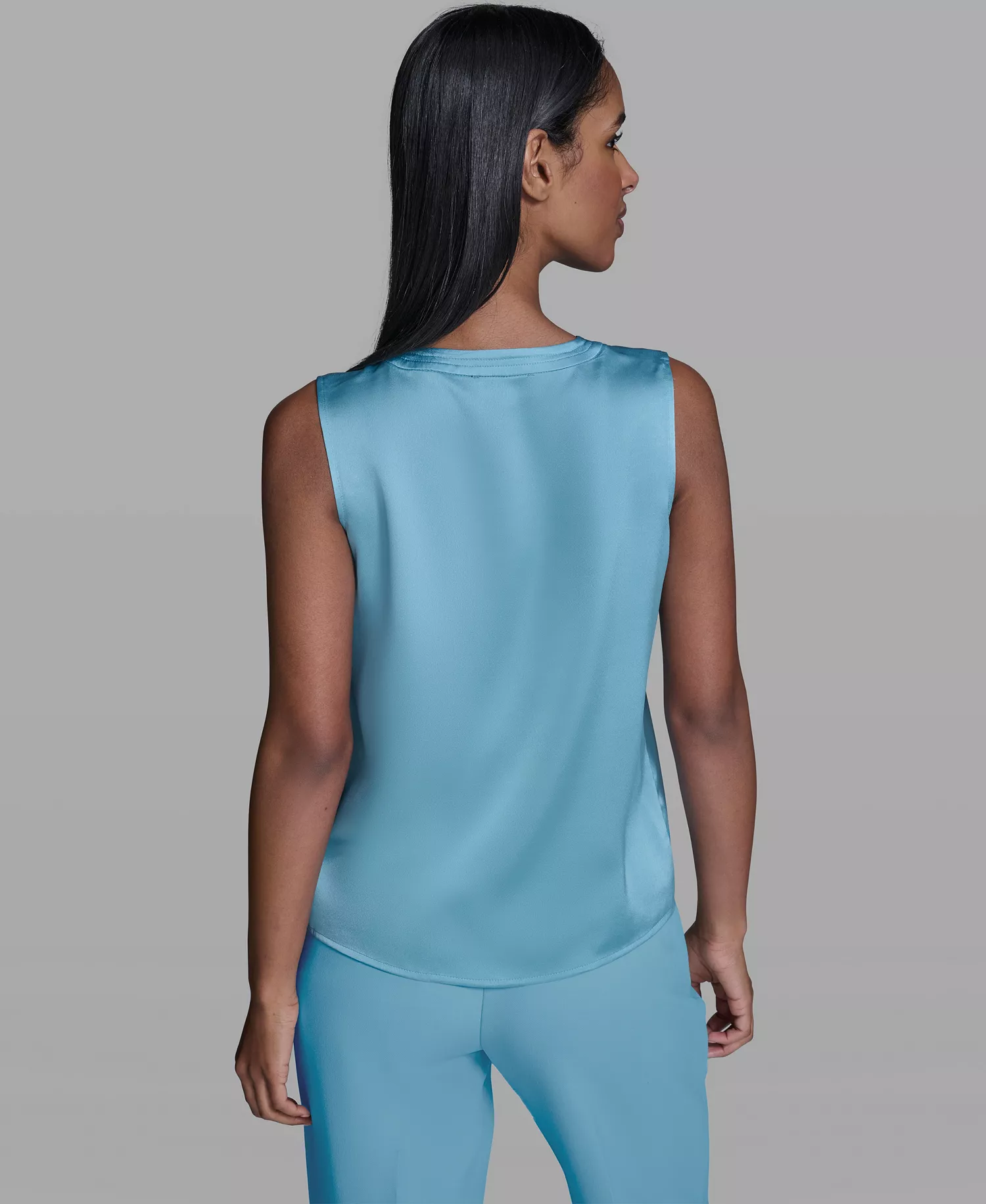 Women's Geo V-Neck Camisole - Aqua Mist - L