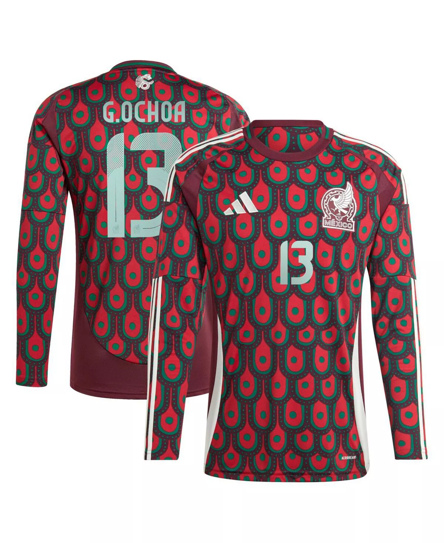 Men's Guillermo Ochoa Burgundy Mexico National Team 2024 Home Replica Player Long Sleeve Jersey - Burgundy - L