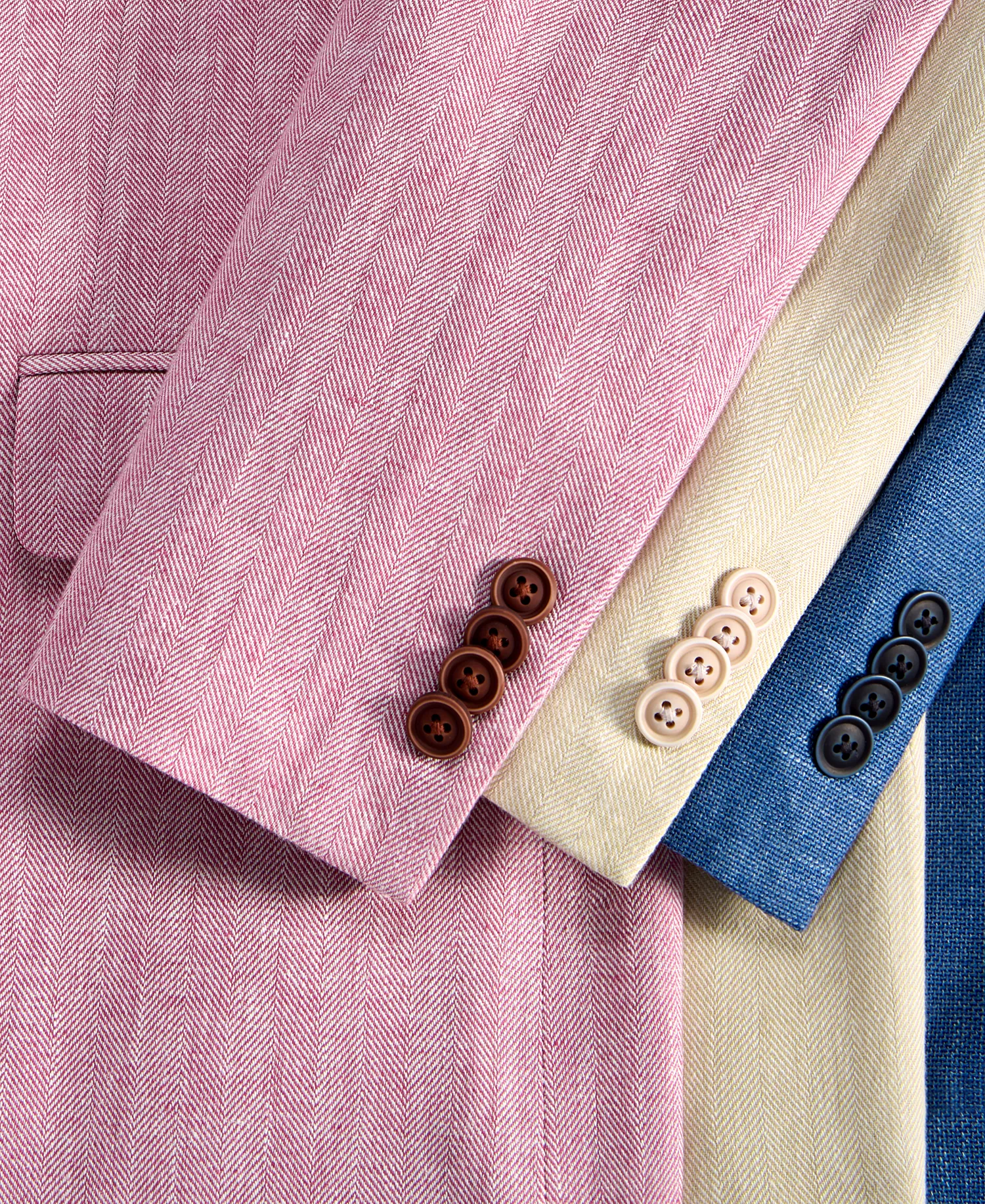 Men's Modern-Fit Herringbone Cotton & Linen Blazer - Berry - 36R