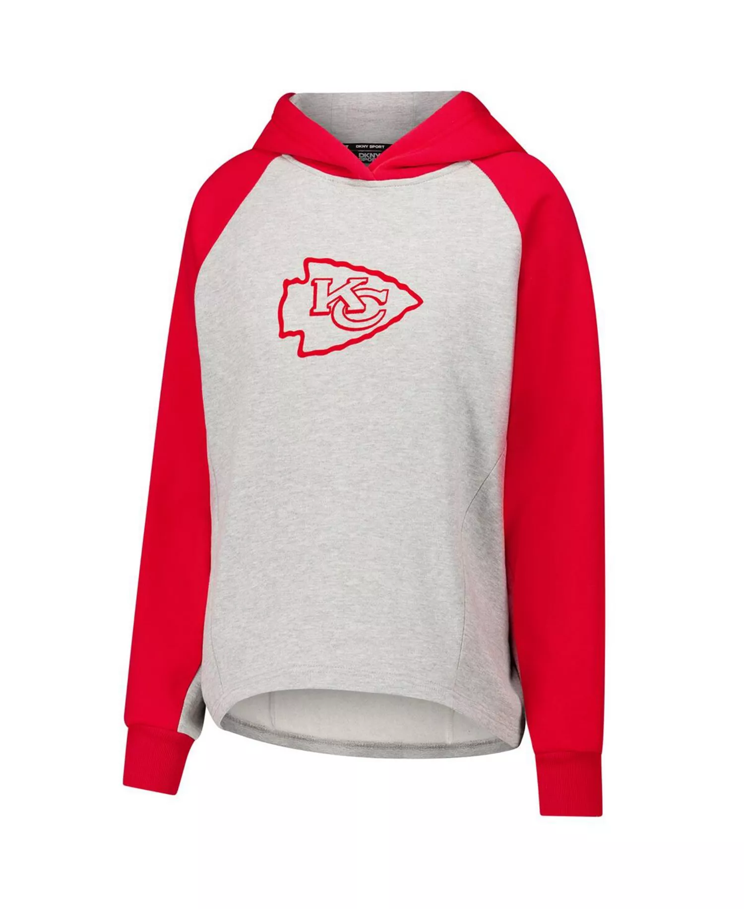 Women's Gray/Red Kansas City Chiefs Joy Cropped Raglan Pullover Hoodie - Gray, Red - L