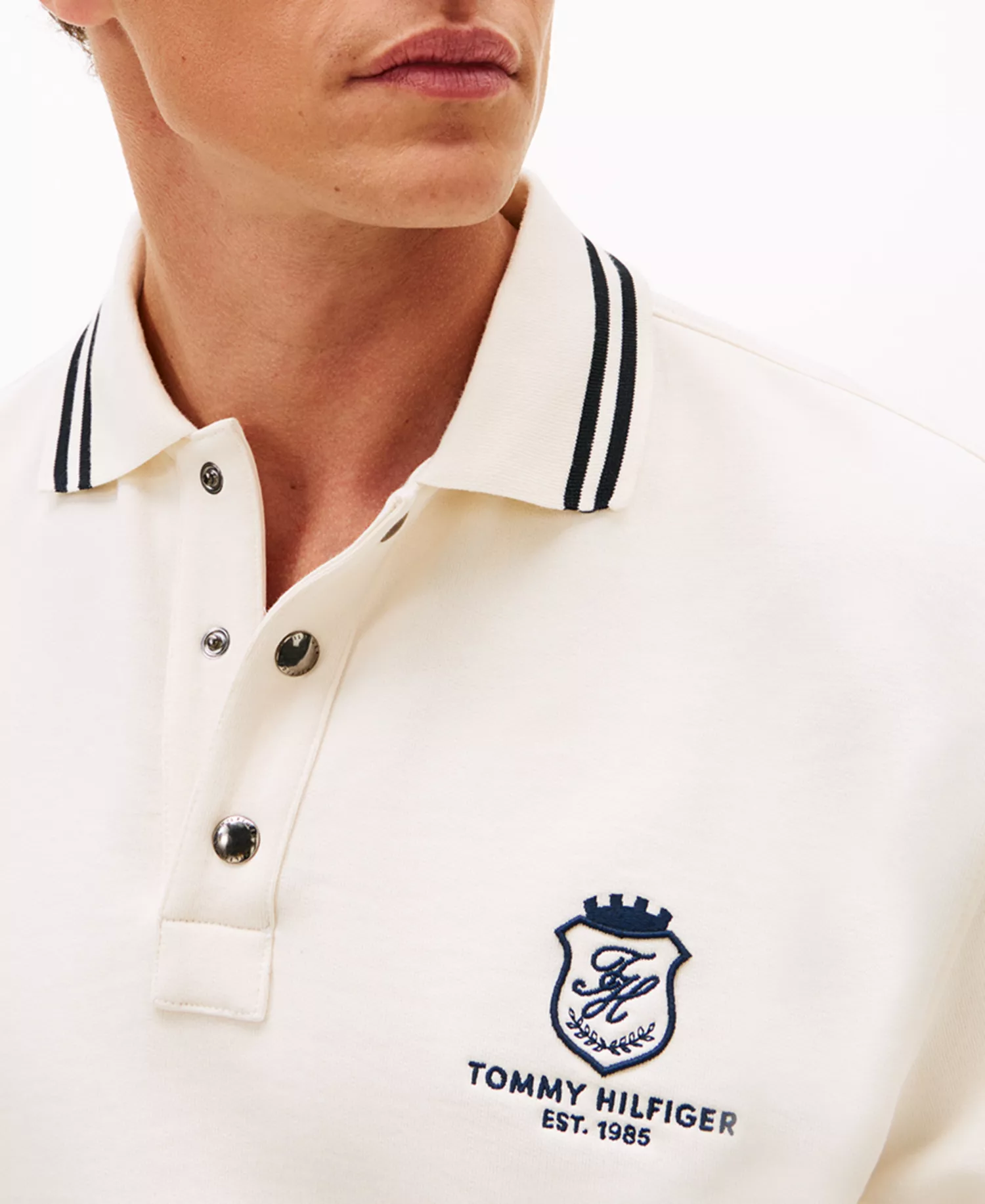 Men's Country Club Rugby Long-Sleeve Sweatshirt - Ivory Petal - L