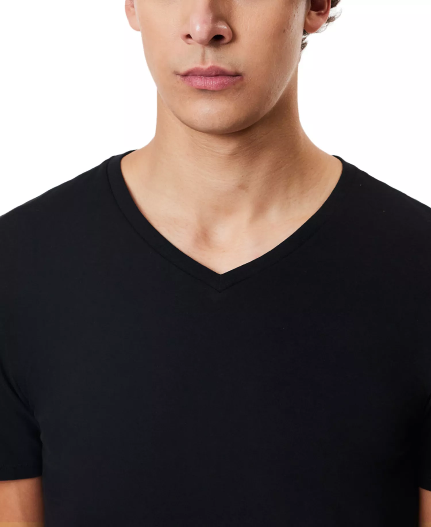 Men's 3-Pack Slim-Fit V-Neck Undershirts - BLACK - L