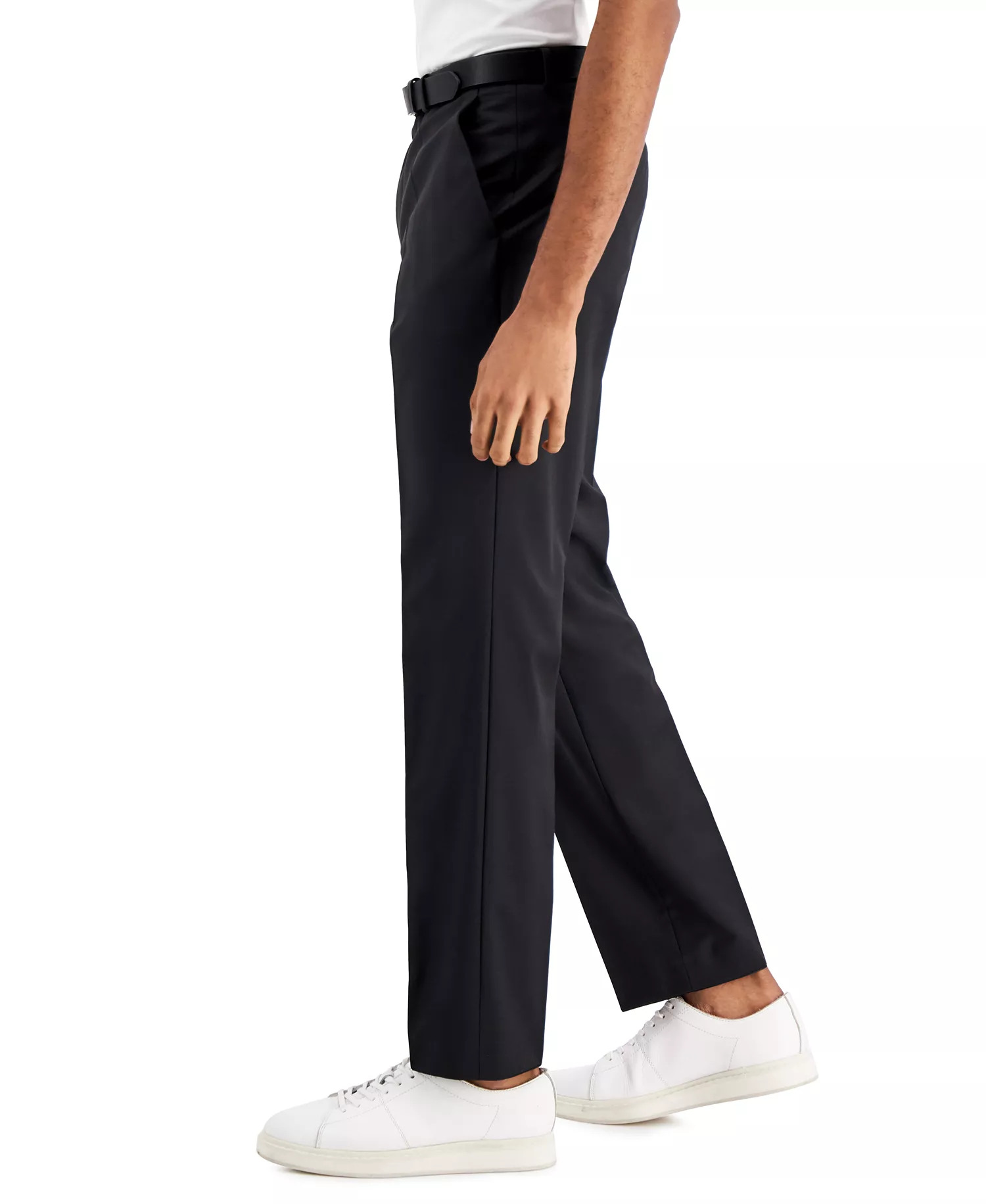 Men's Modern-Fit Wool Superflex Suit Separate Pants - Black - 30R