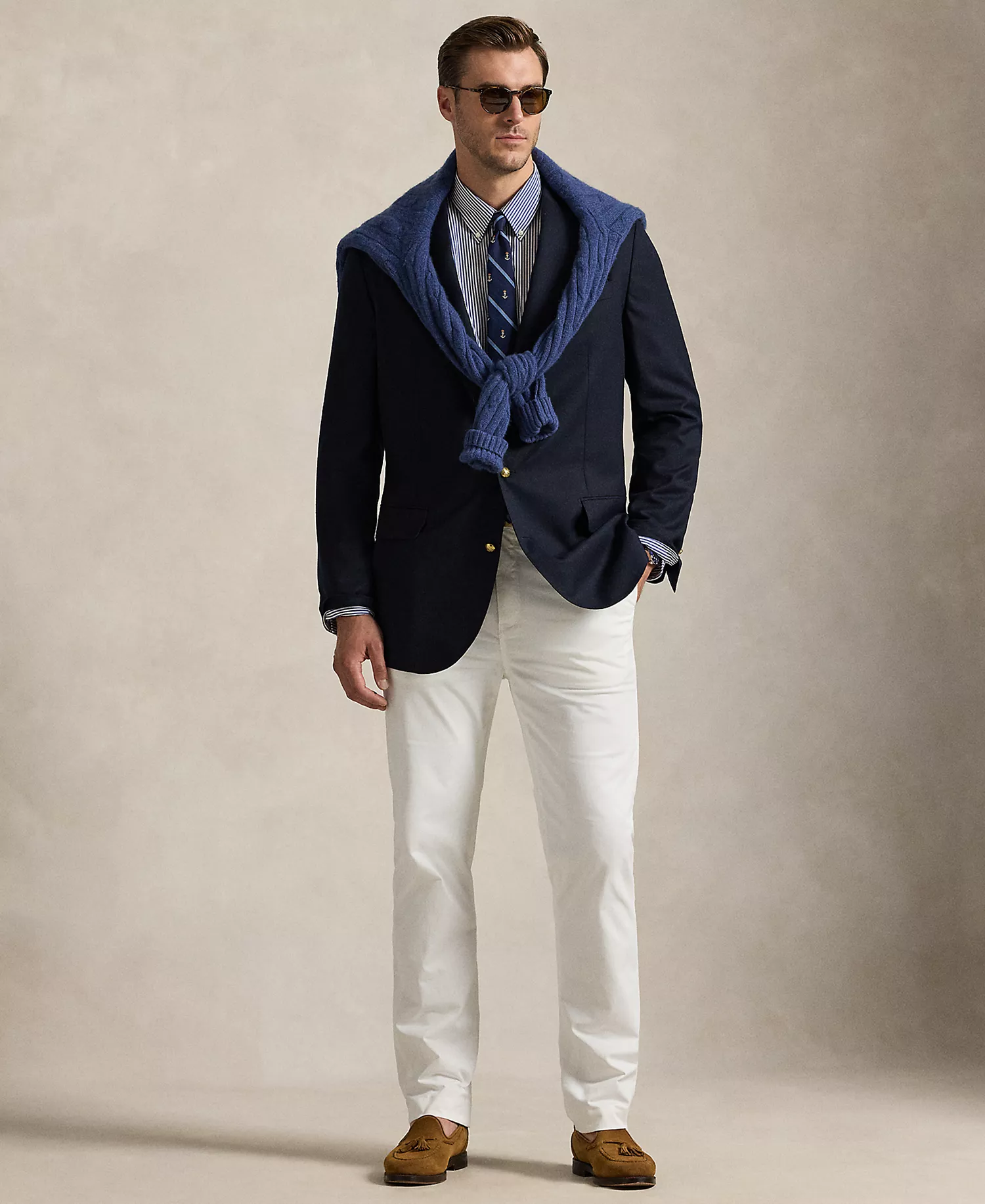 Men's Big & Tall Stretch Classic Fit Washed Chino Pants - Ceramic White - 38x36