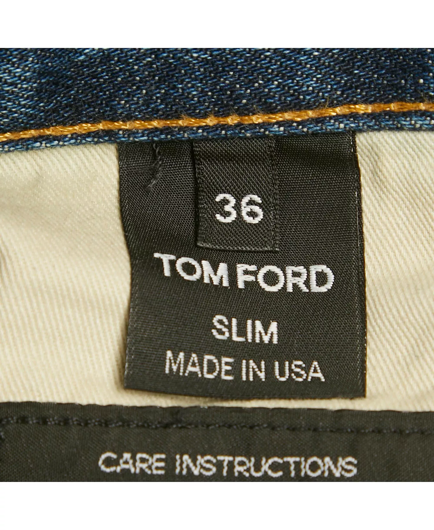 Men's Blue Washed Denim Slim Fit Jeans - No Color - 36